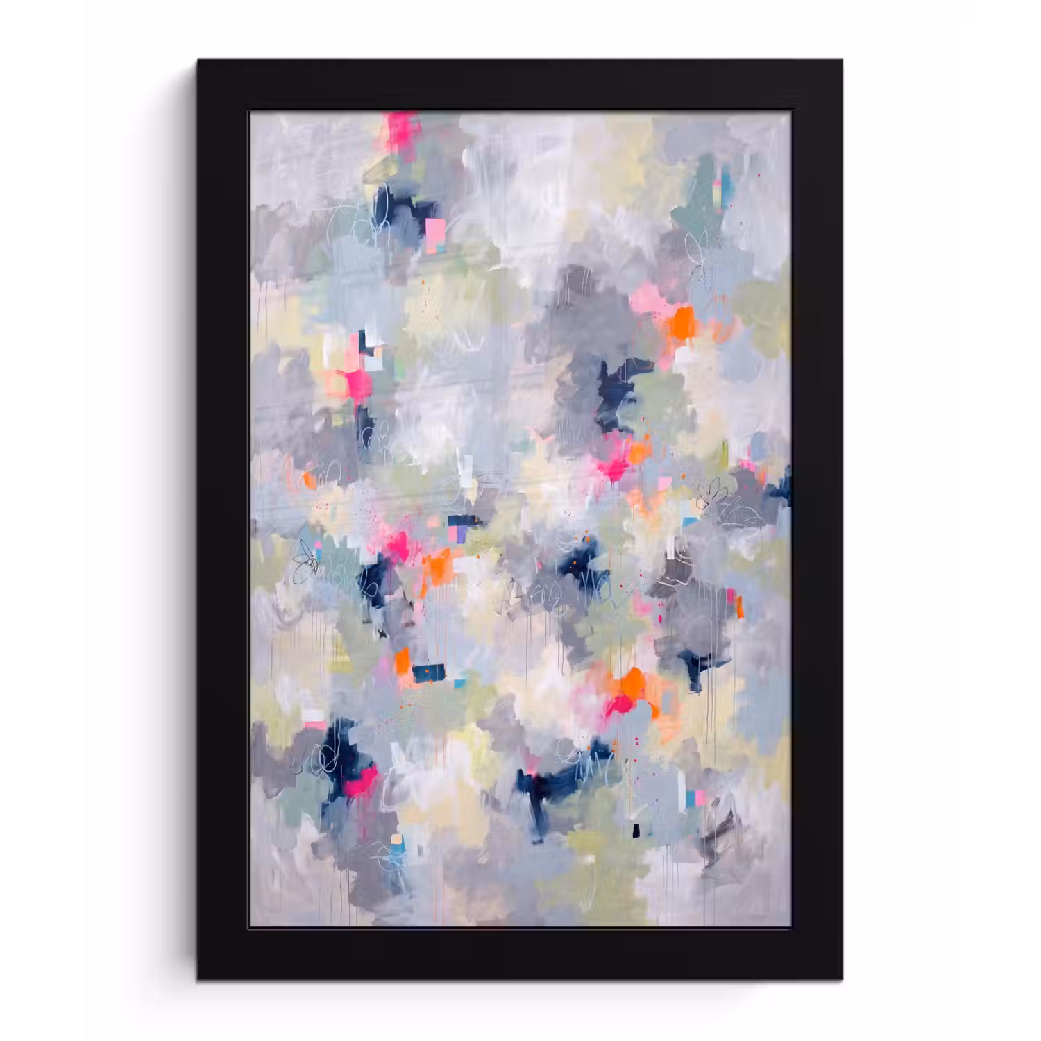 Abstract - Kleurrijk - Modern - Kunst fotolijst zwart zonder passe partout klein -3d