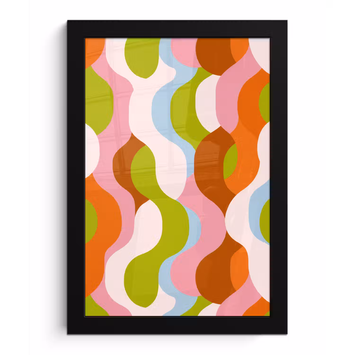 Abstract - Vormen - Roze fotolijst zwart zonder passe partout klein -3d