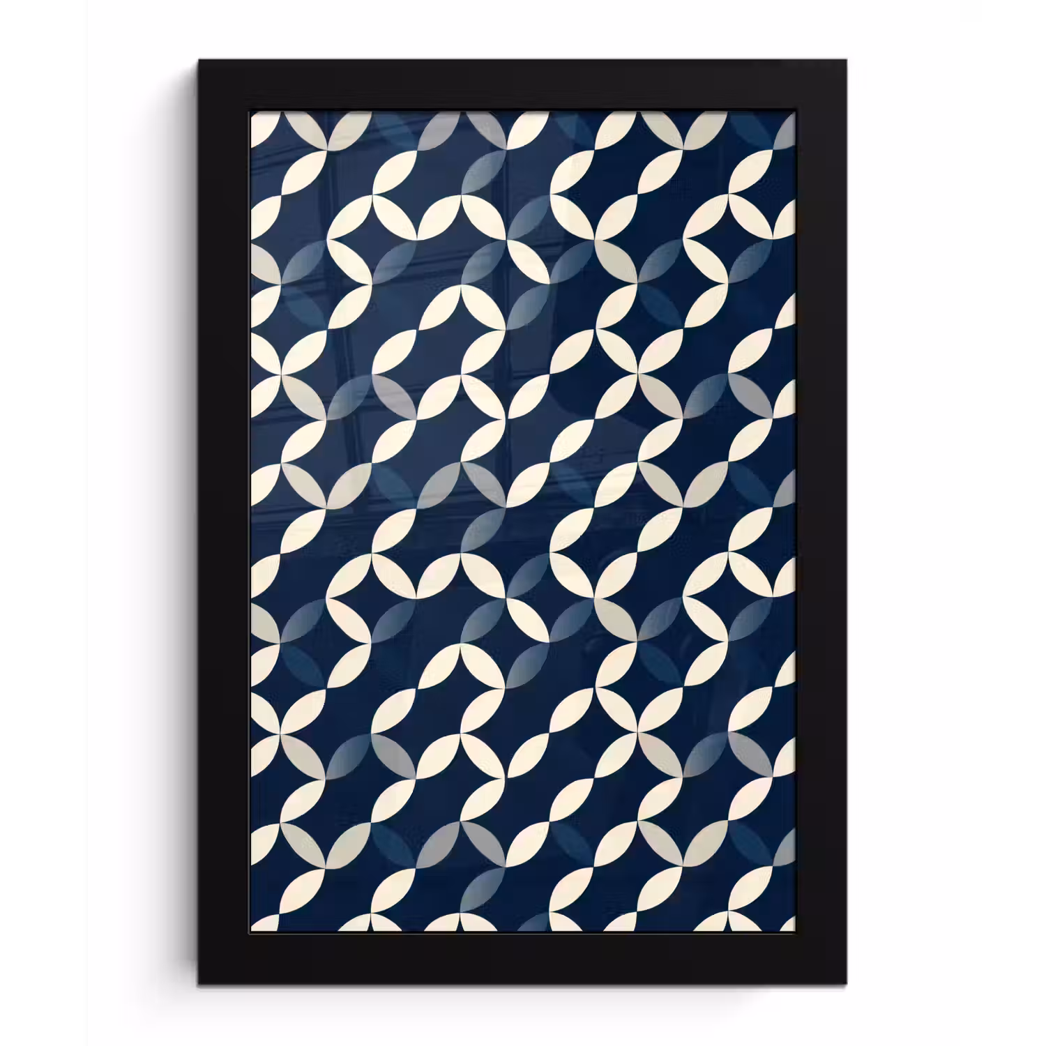 Abstract - Patroon - Blauw fotolijst zwart zonder passe partout klein 224 -3d