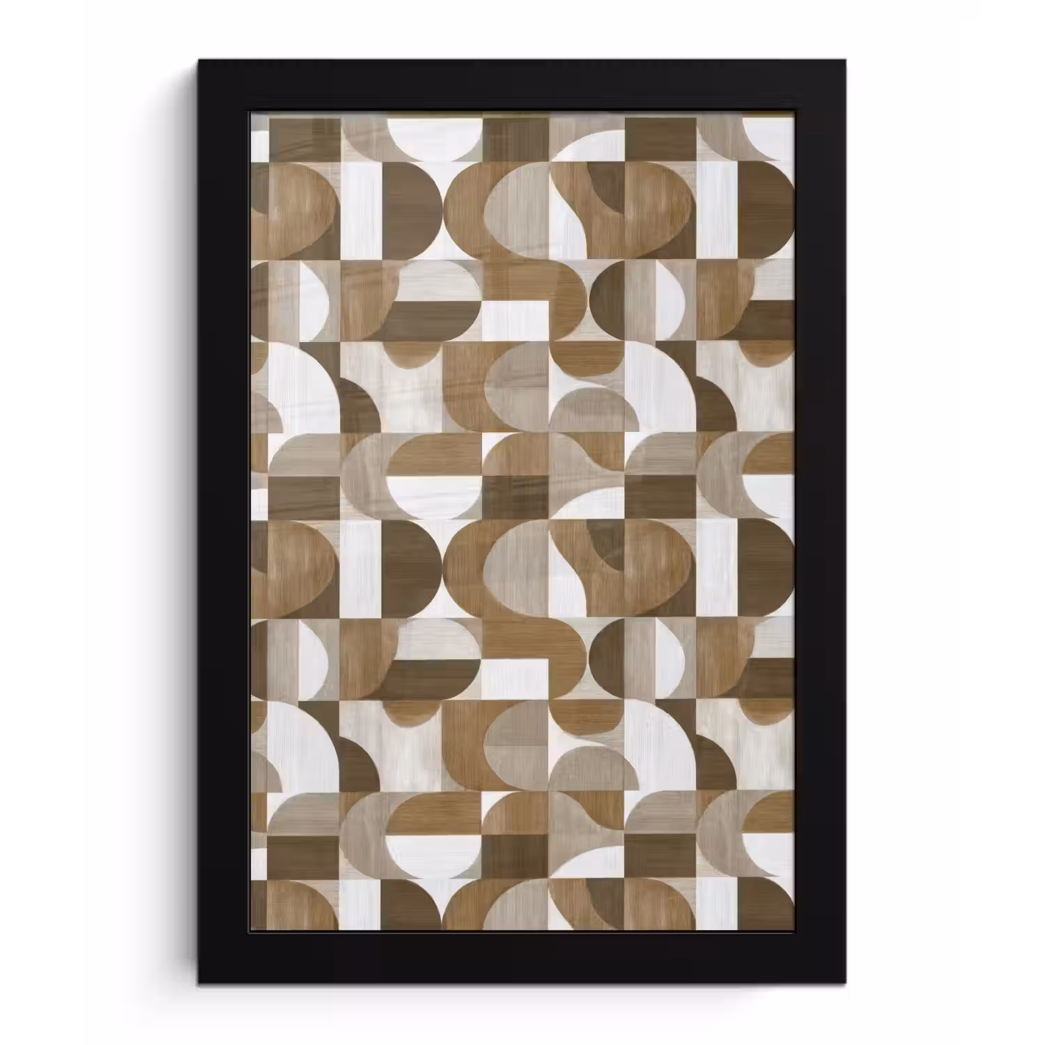 Abstract - Retro - Bruin fotolijst zwart zonder passe partout klein 224 -3d