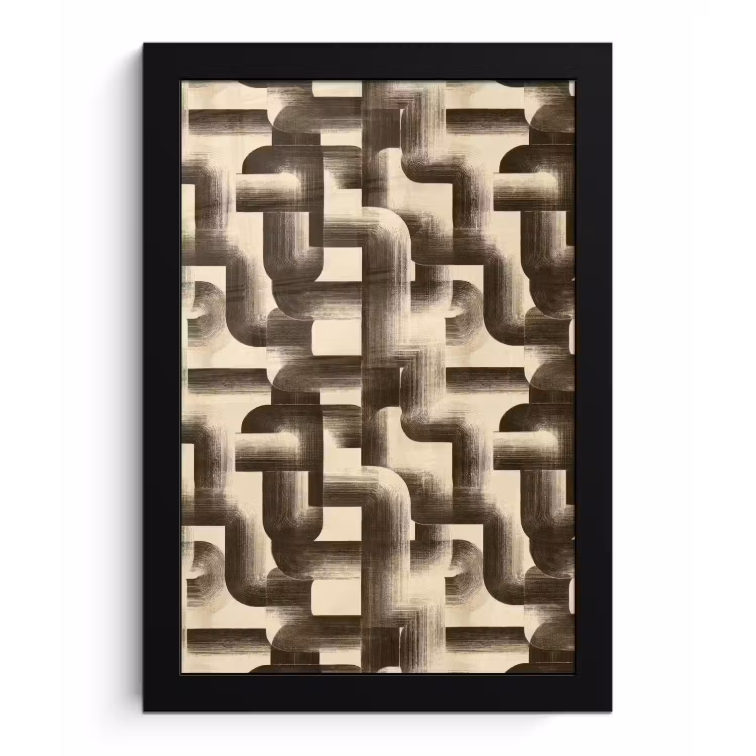 Abstract - Retro - Zwart fotolijst zwart zonder passe partout klein 224 -3d