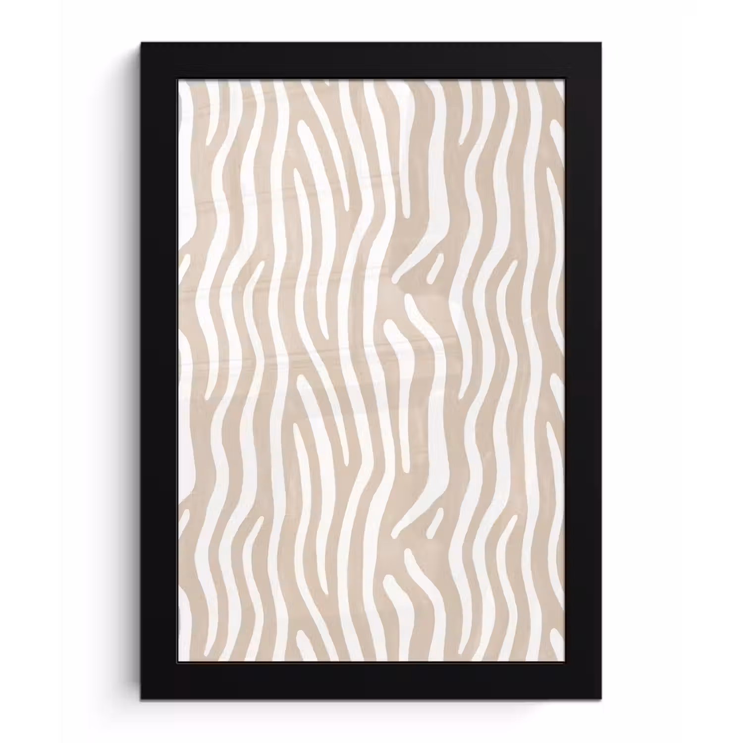Abstract - Zebra - Beige fotolijst zwart zonder passe partout klein 224 -3d