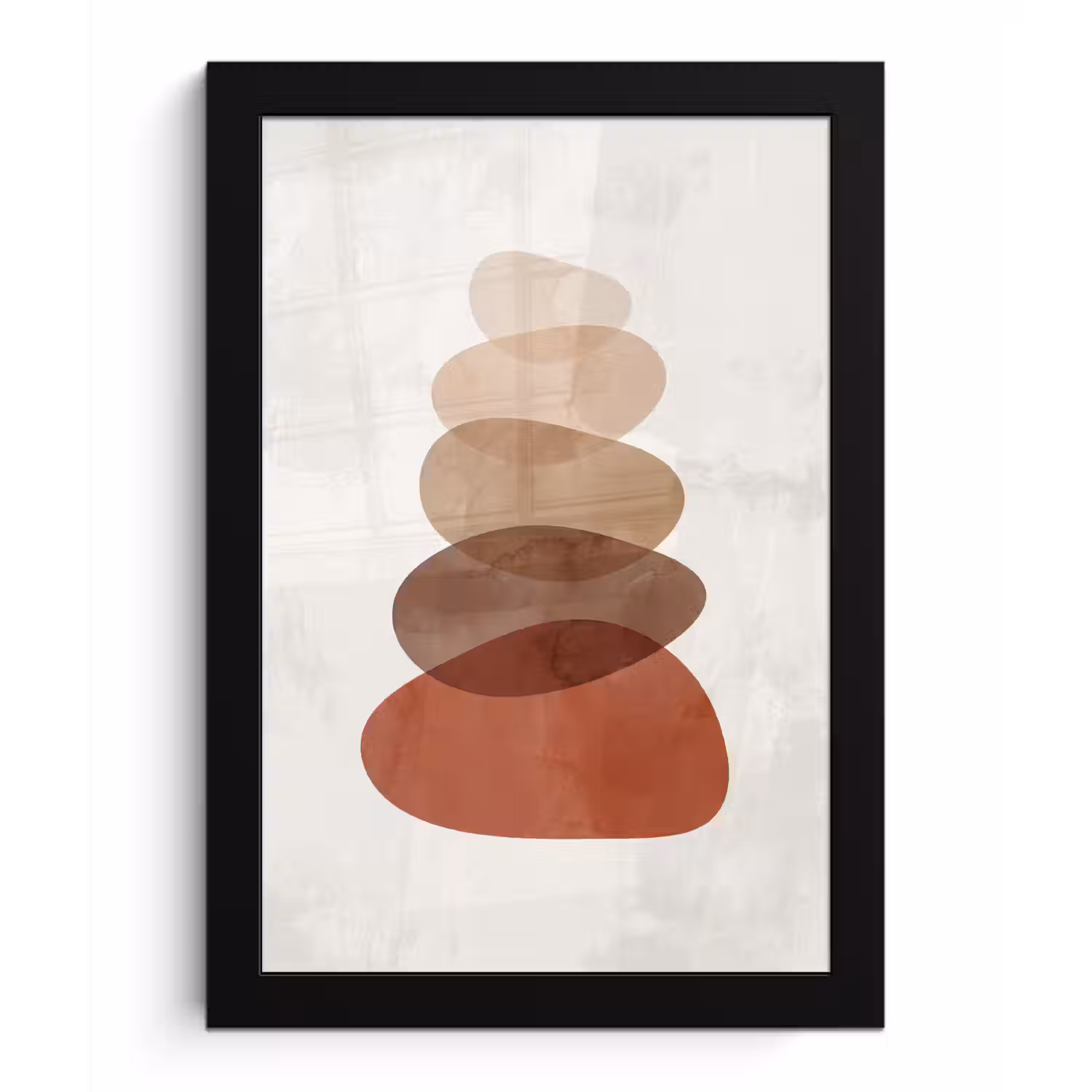 Abstractie - Gestapeld - Balans - Modern - Aardetinten fotolijst zwart zonder passe partout klein -3d