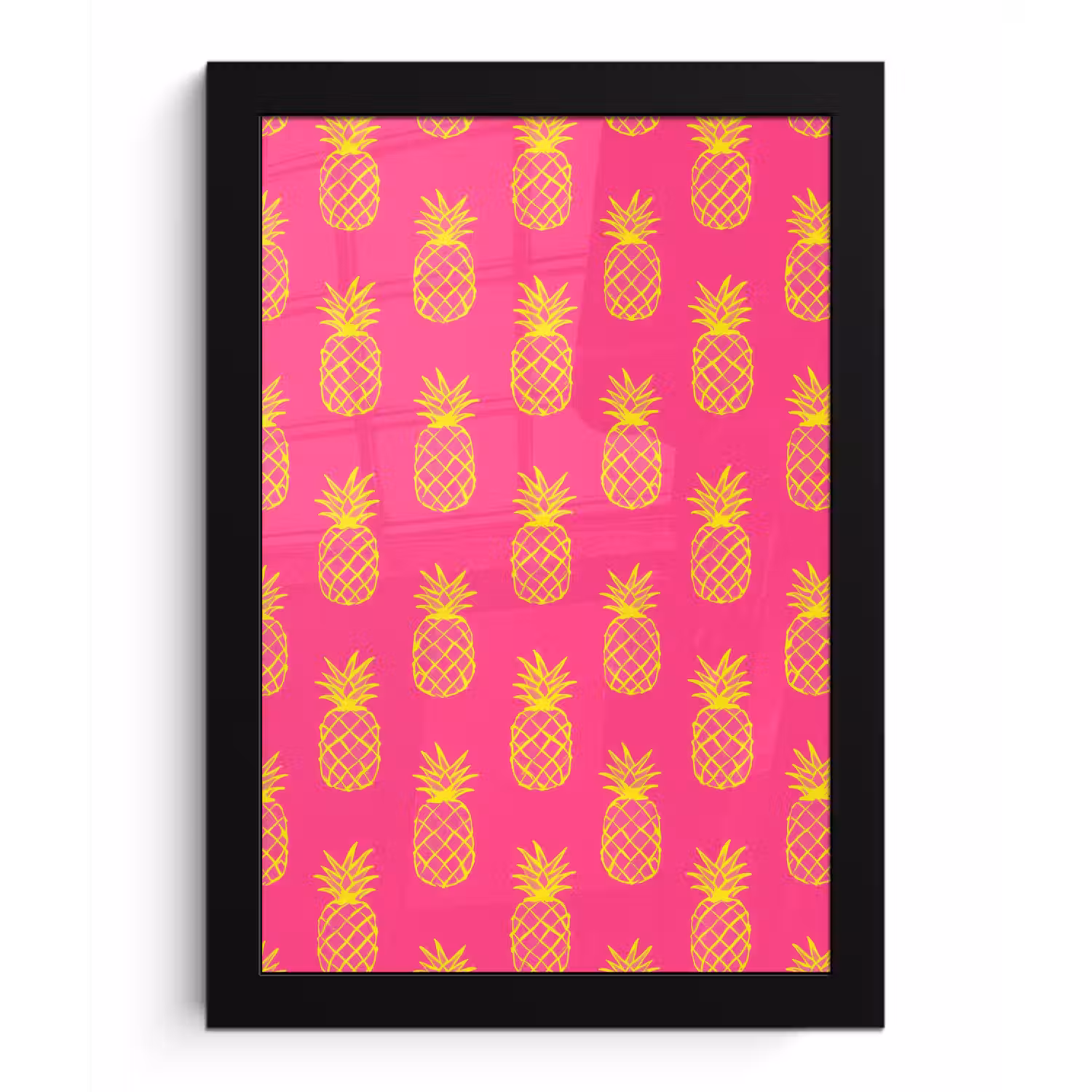 Ananas - Trendy - Roze fotolijst zwart zonder passe partout klein 224 -3d