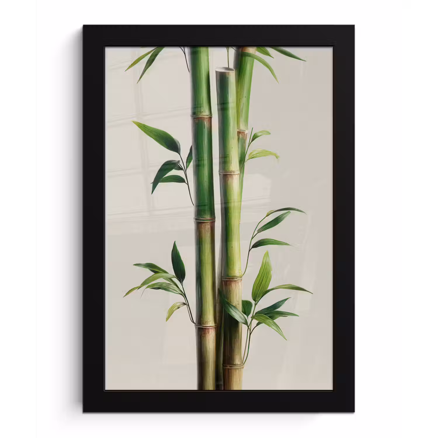 Bamboestengels - Sierlijk - Groen fotolijst zwart zonder passe partout klein -3d