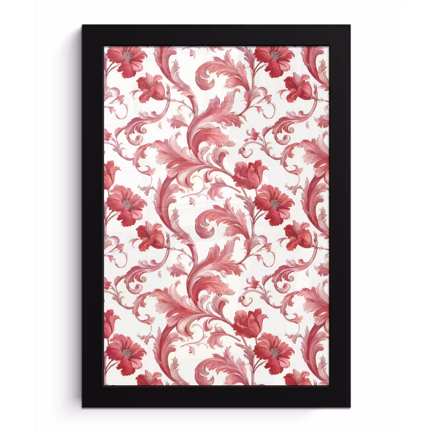 Barok - Patroon - Rood fotolijst zwart zonder passe partout klein 224 -3d
