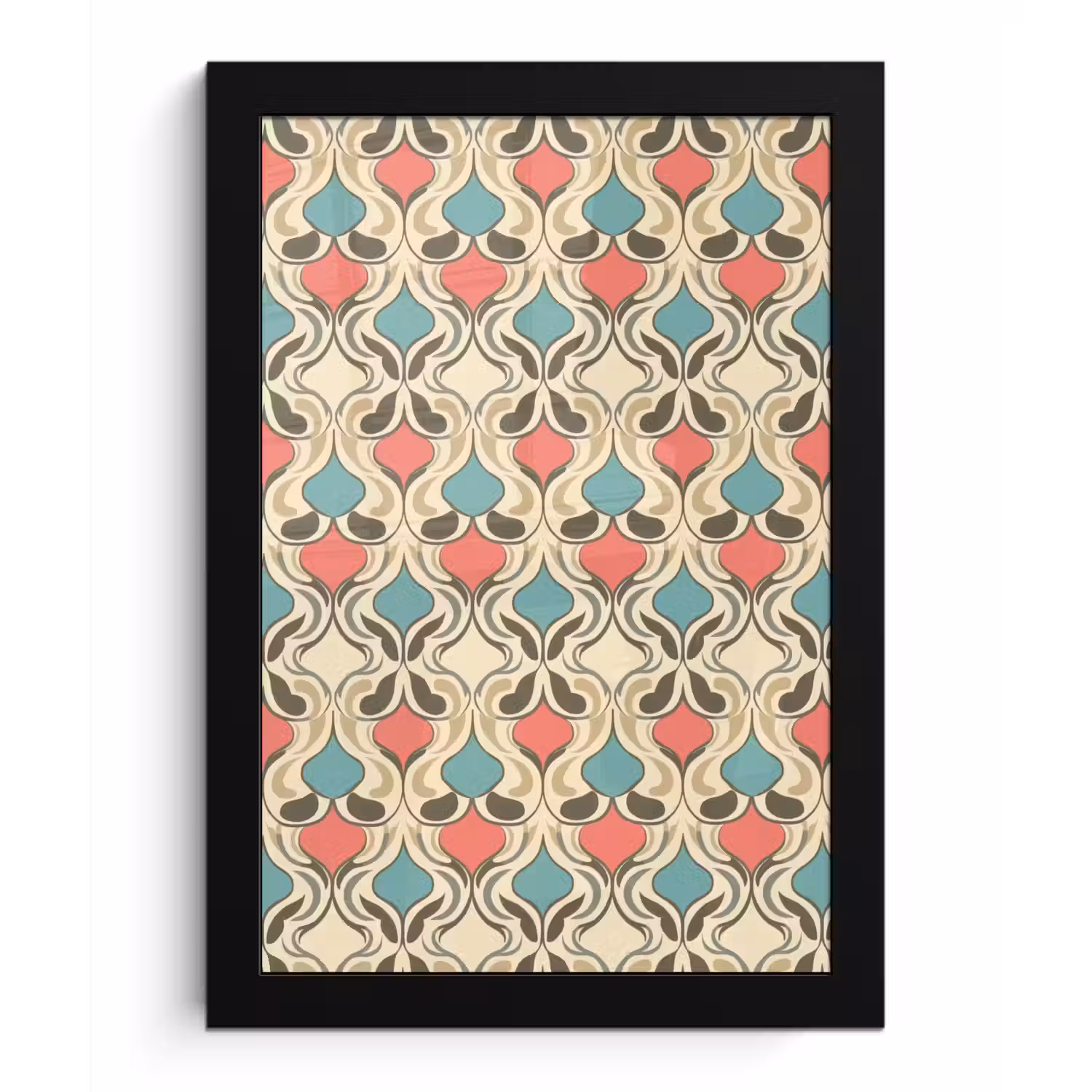 Barok - Retro - Kleurrijk fotolijst zwart zonder passe partout klein 224 -3d