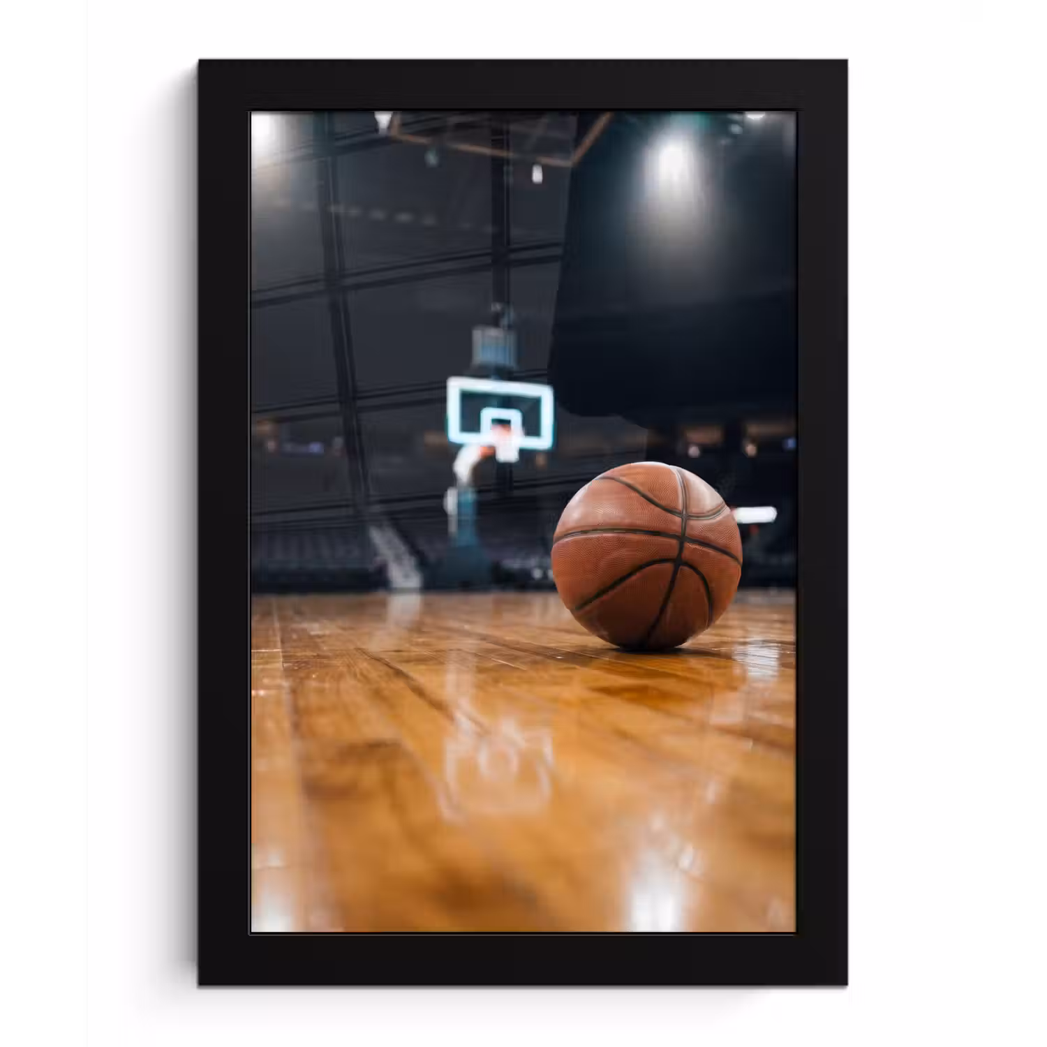 Basketbal - Arena - Sport fotolijst zwart zonder passe partout klein -3d