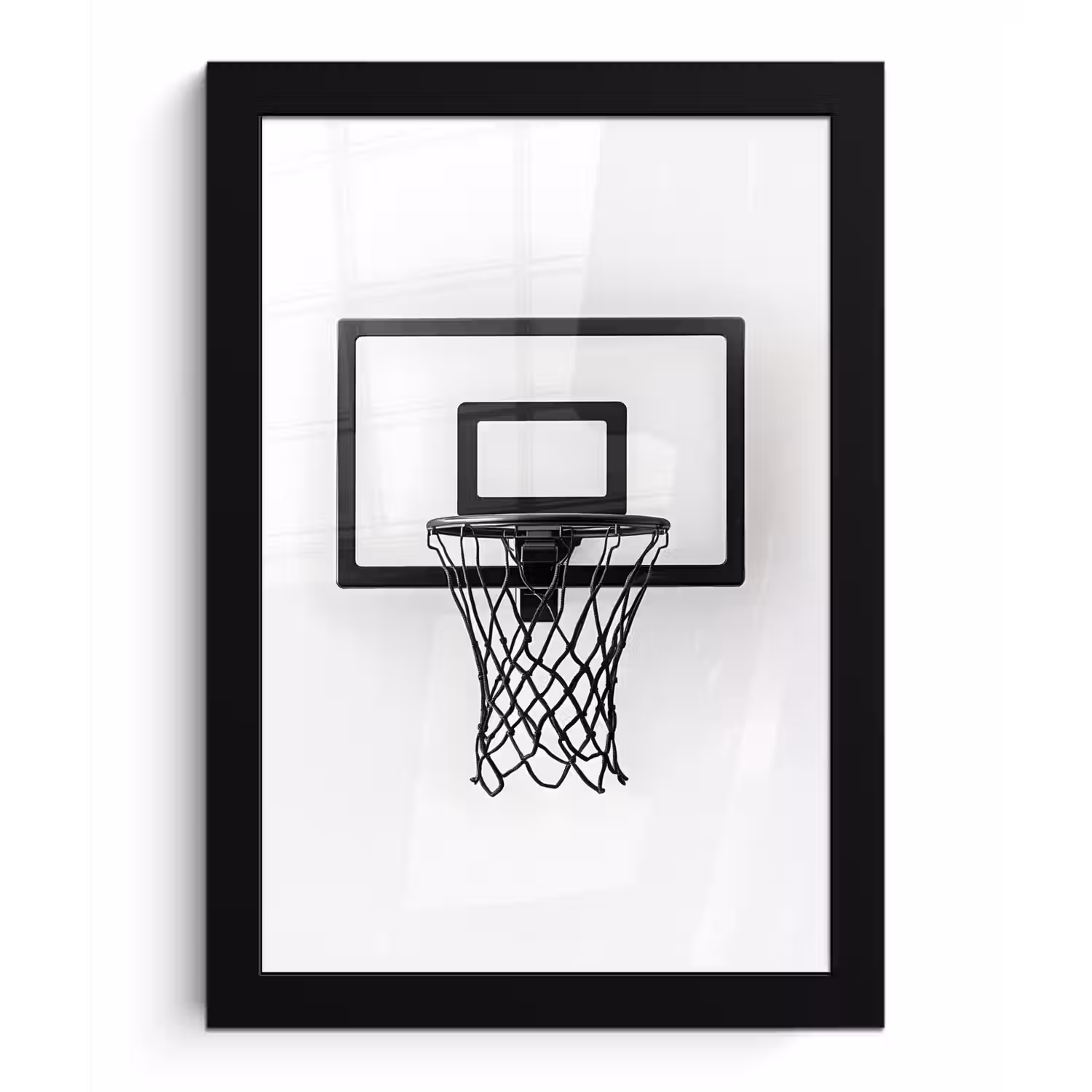 Basketbalbord - Minimalistisch - Zwart fotolijst zwart zonder passe partout klein -3d