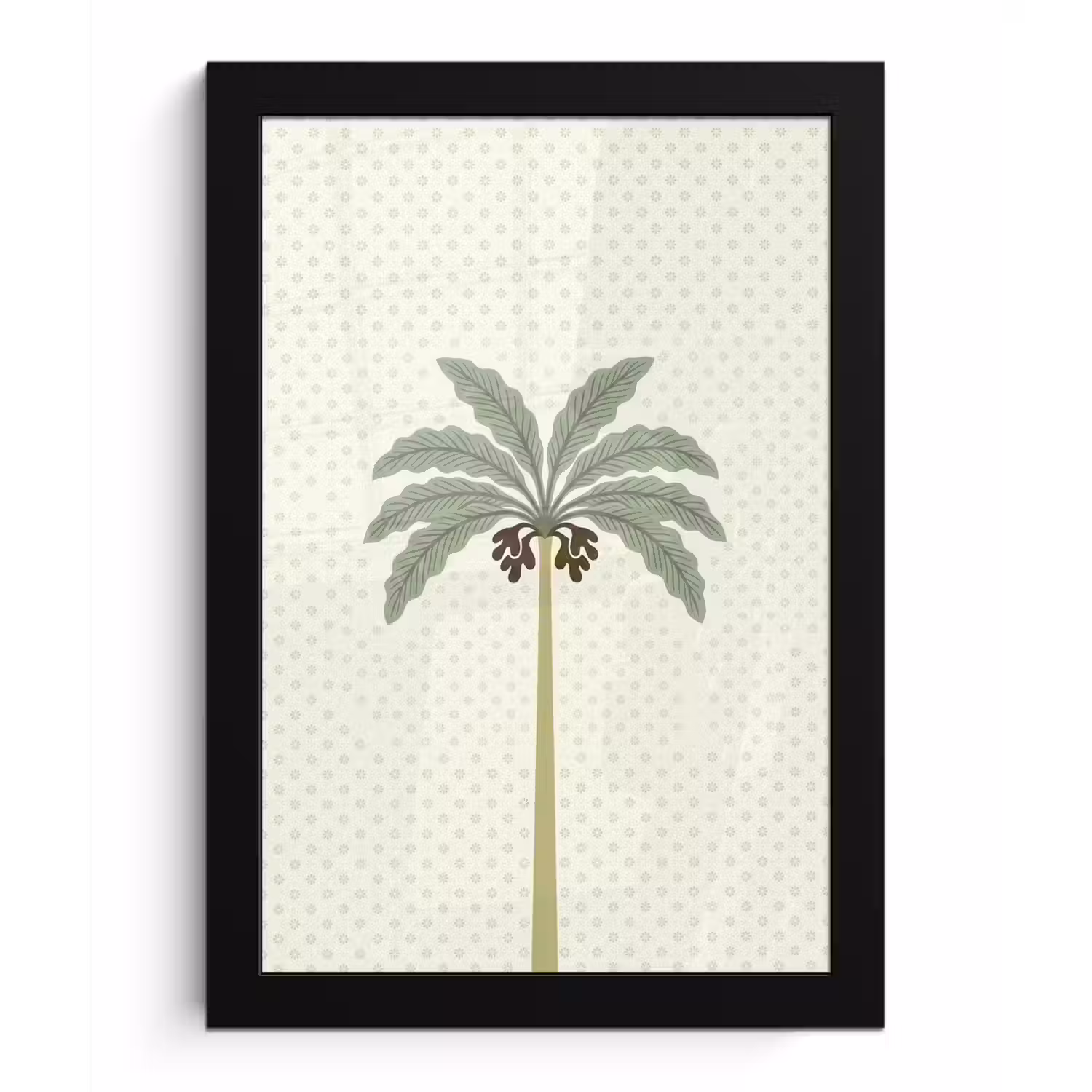 Boom - Bladeren - Groen - Decoratief - Beige fotolijst zwart zonder passe partout klein -3d