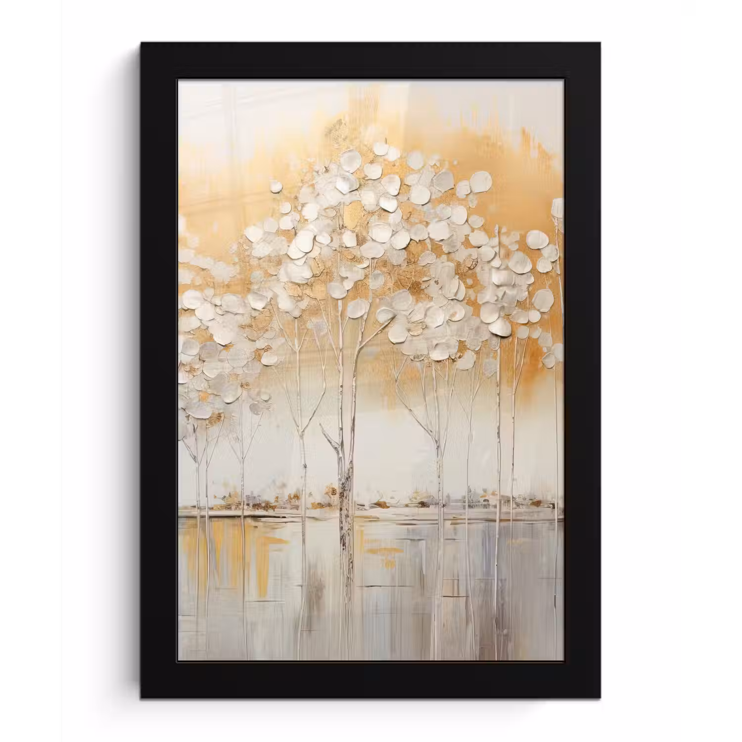 Bomen - Kunst - Acryl - Natuur fotolijst zwart zonder passe partout klein -3d