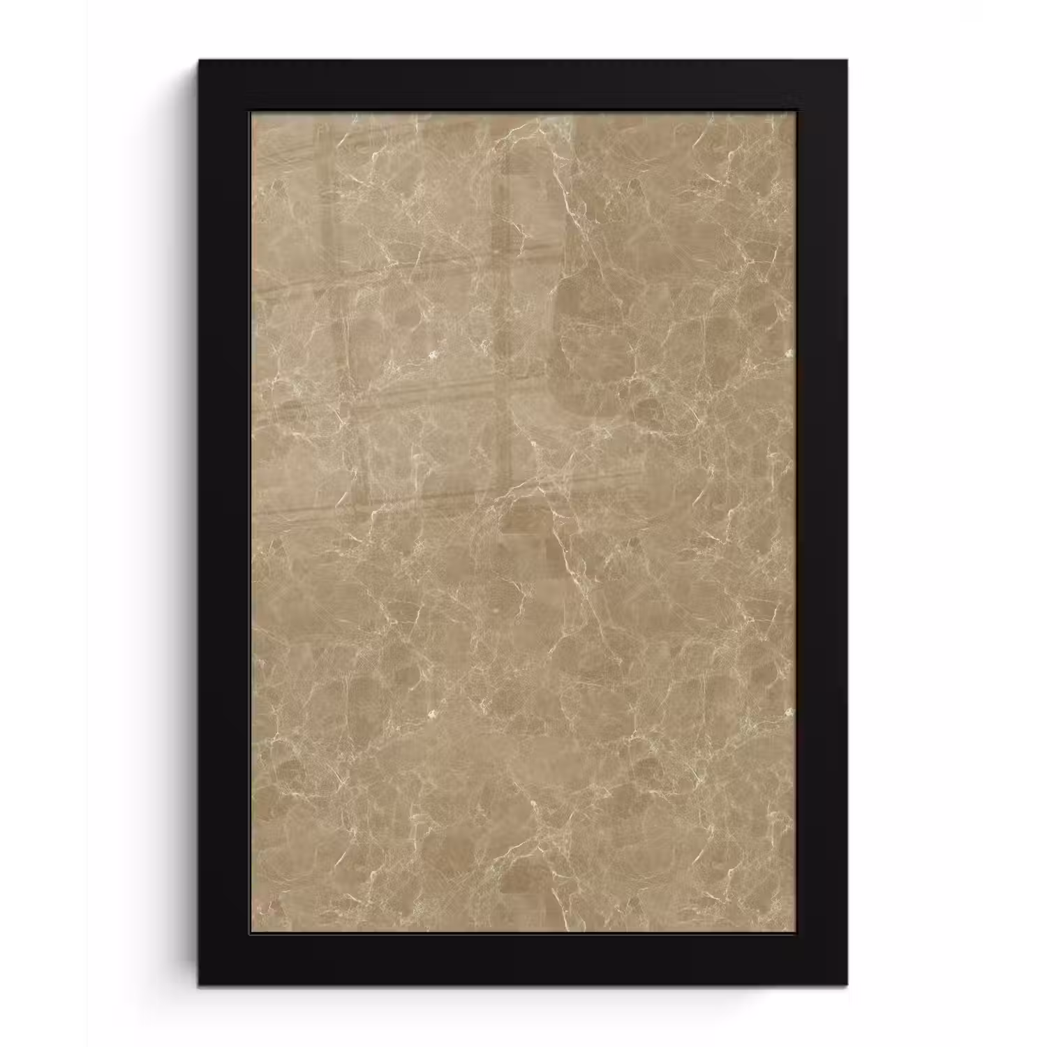 Beige - Marmer - Witte aders fotolijst zwart zonder passe partout klein 224 -3d