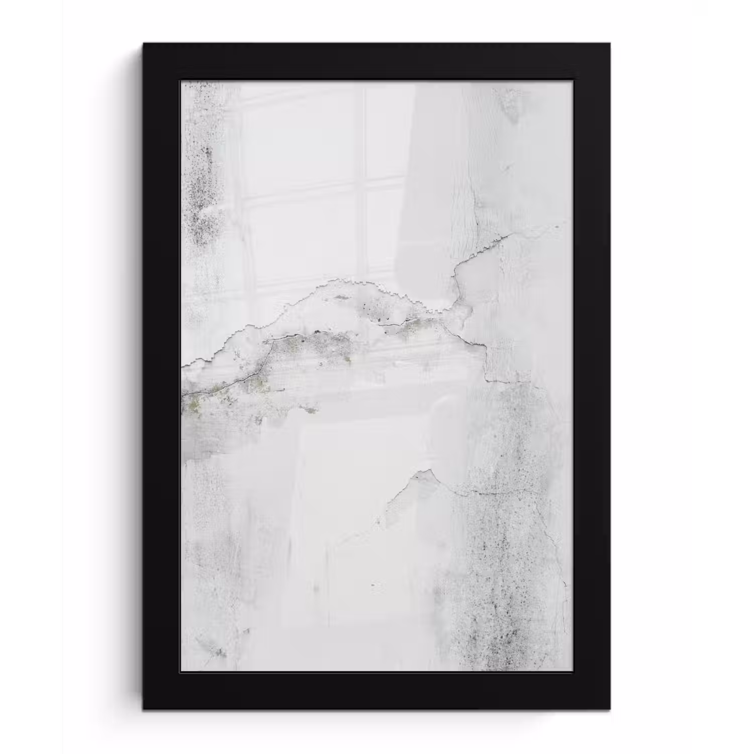 Beton - Grijs - Wit fotolijst zwart zonder passe partout klein -3d