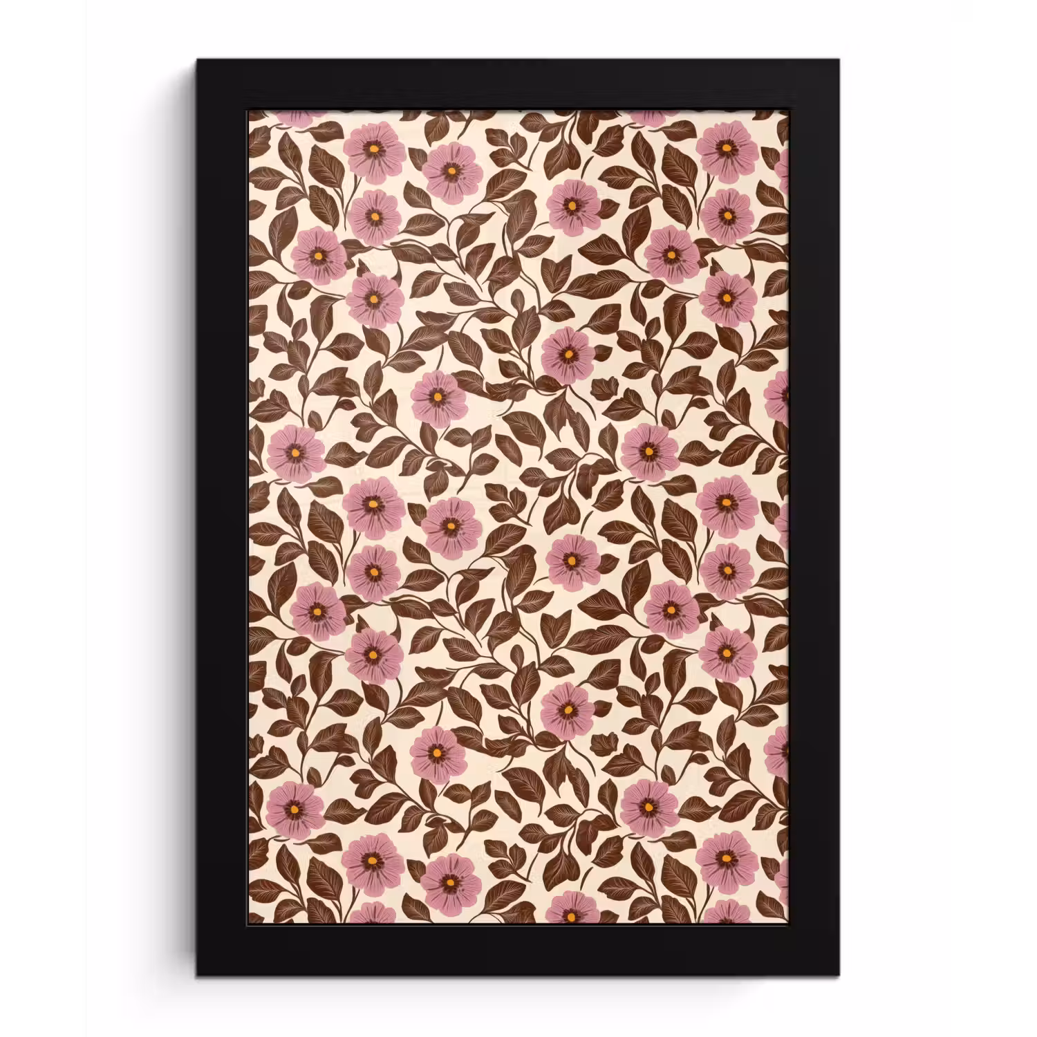 Bloemen - Bladeren - Kleurrijk fotolijst zwart zonder passe partout klein 224 -3d