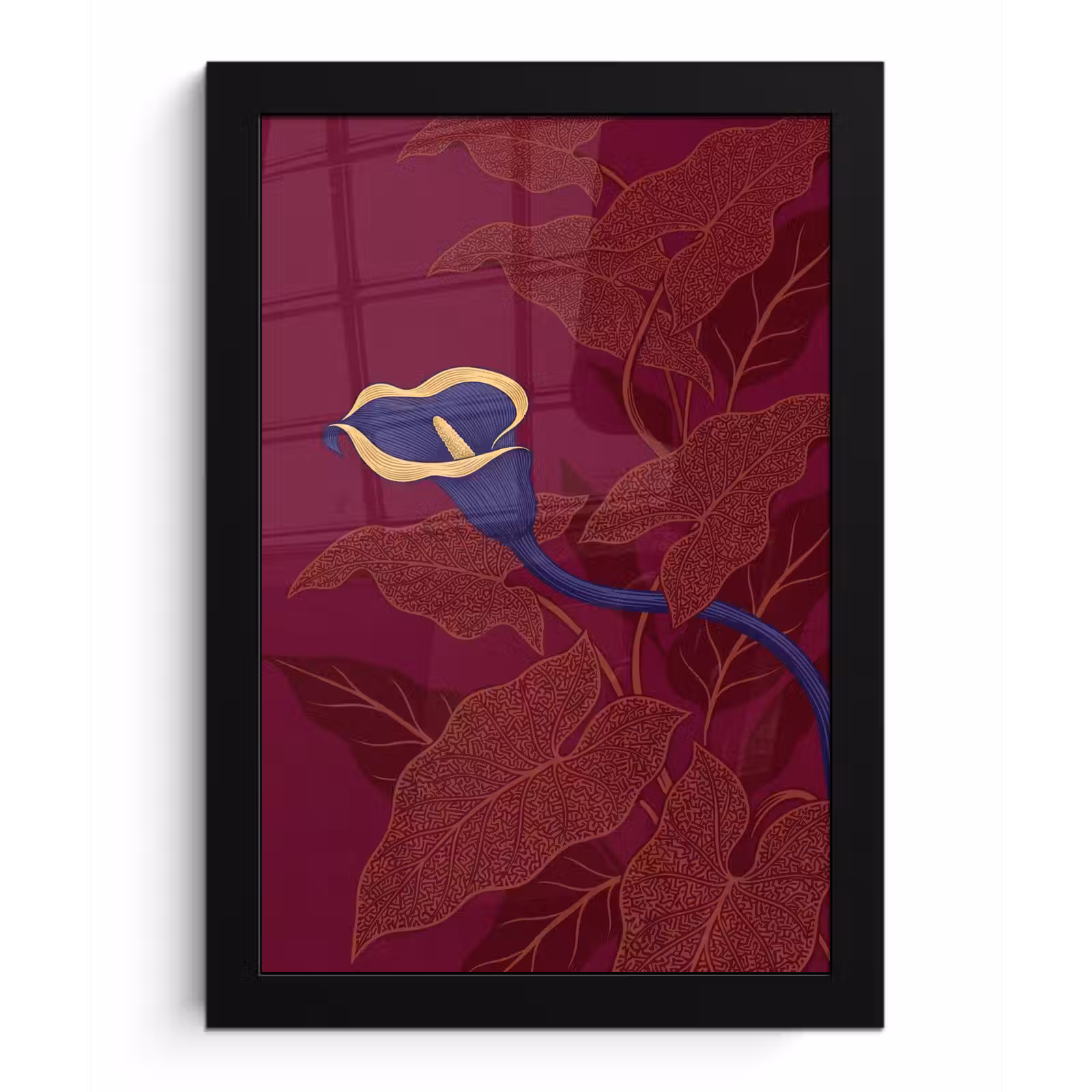 Bilder mit Rahmen - Blumen – Modern – Lila - Bloemen - Modern - Paars fotolijst zwart zonder passe partout klein