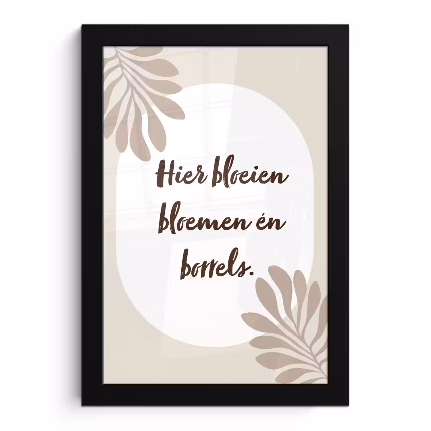 Bloemen - Quote - Zomer - Beige fotolijst zwart zonder passe partout klein -3d