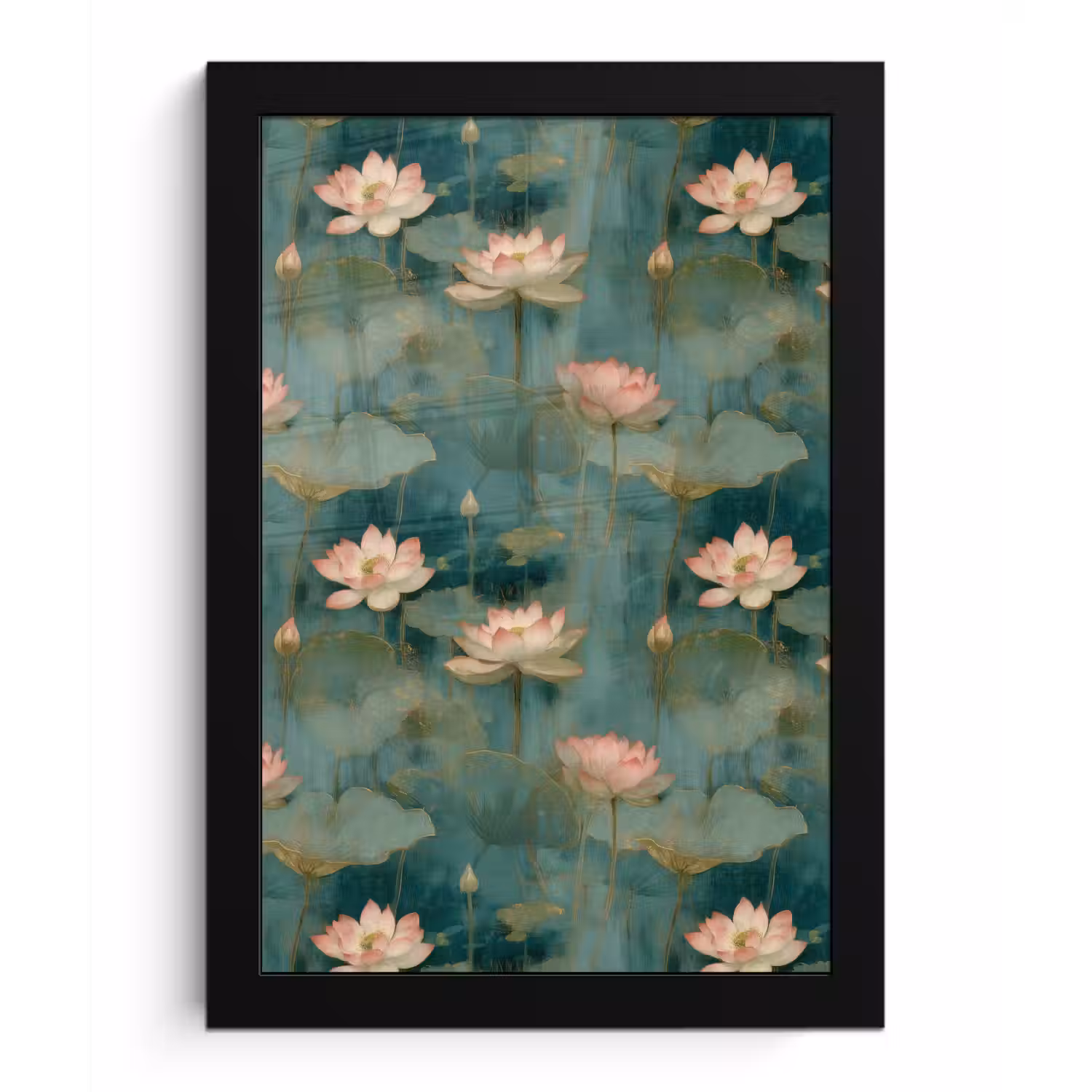 Botanisch - Bloemen - Roze fotolijst zwart zonder passe partout klein 224 -3d