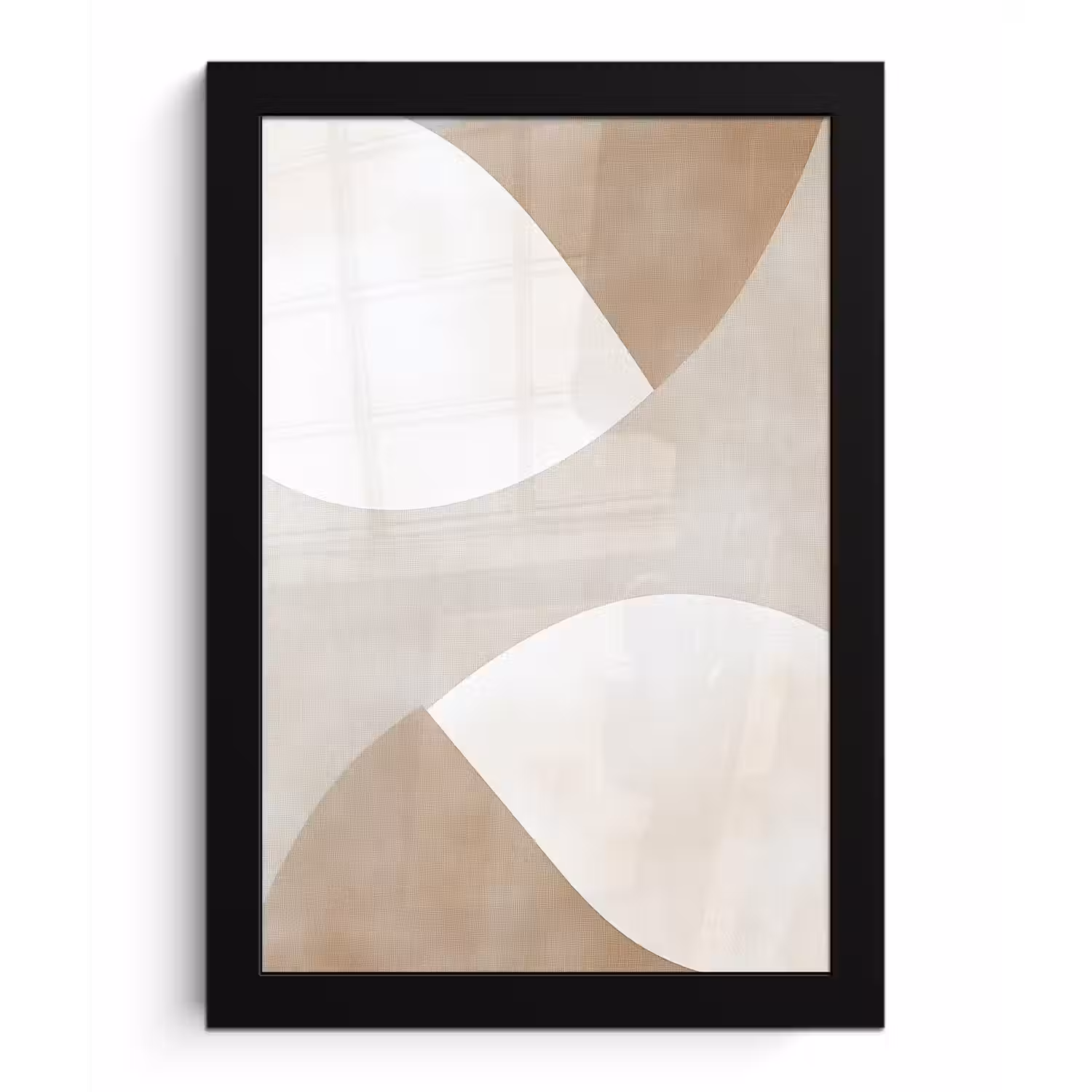 Bruin - Japandi - Abstract fotolijst zwart zonder passe partout klein -3d