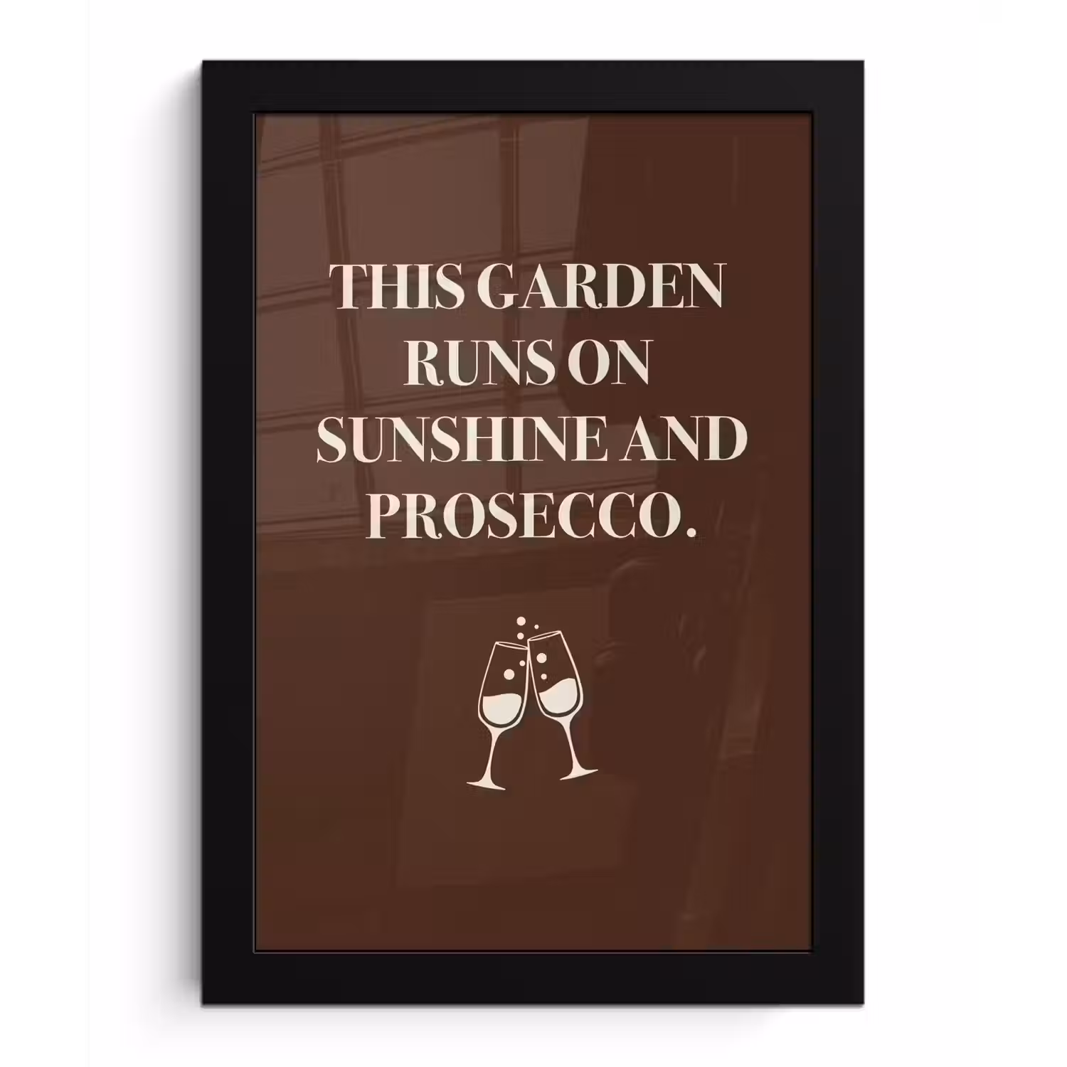 Bruin - Zomer - Quote - Drinken fotolijst zwart zonder passe partout klein -3d