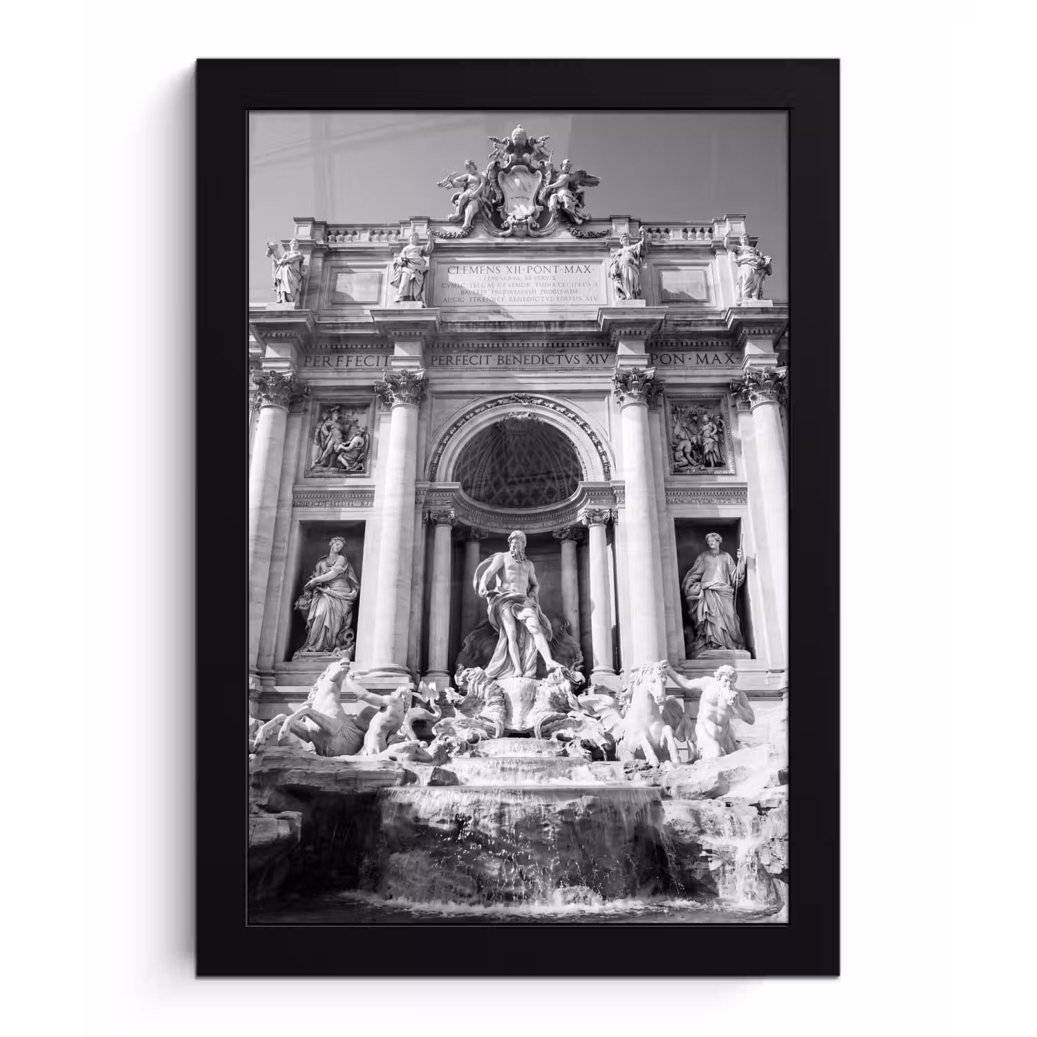 Fontein - Beelden - Architectuur - Zwart-wit fotolijst zwart zonder passe partout klein -3d