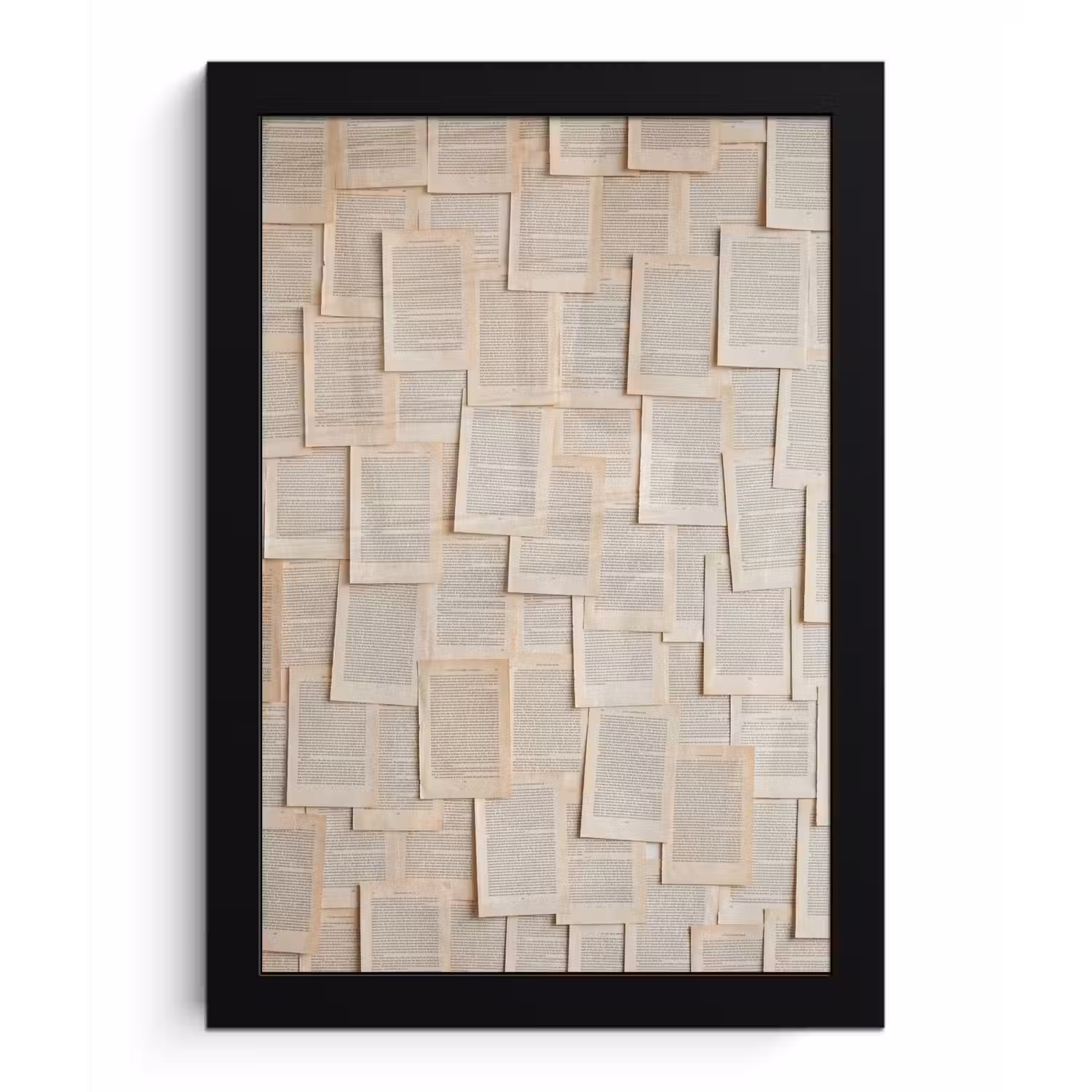 Boekpagina - Collage - Literatuur - Vintage - Beige fotolijst zwart zonder passe partout klein -3d