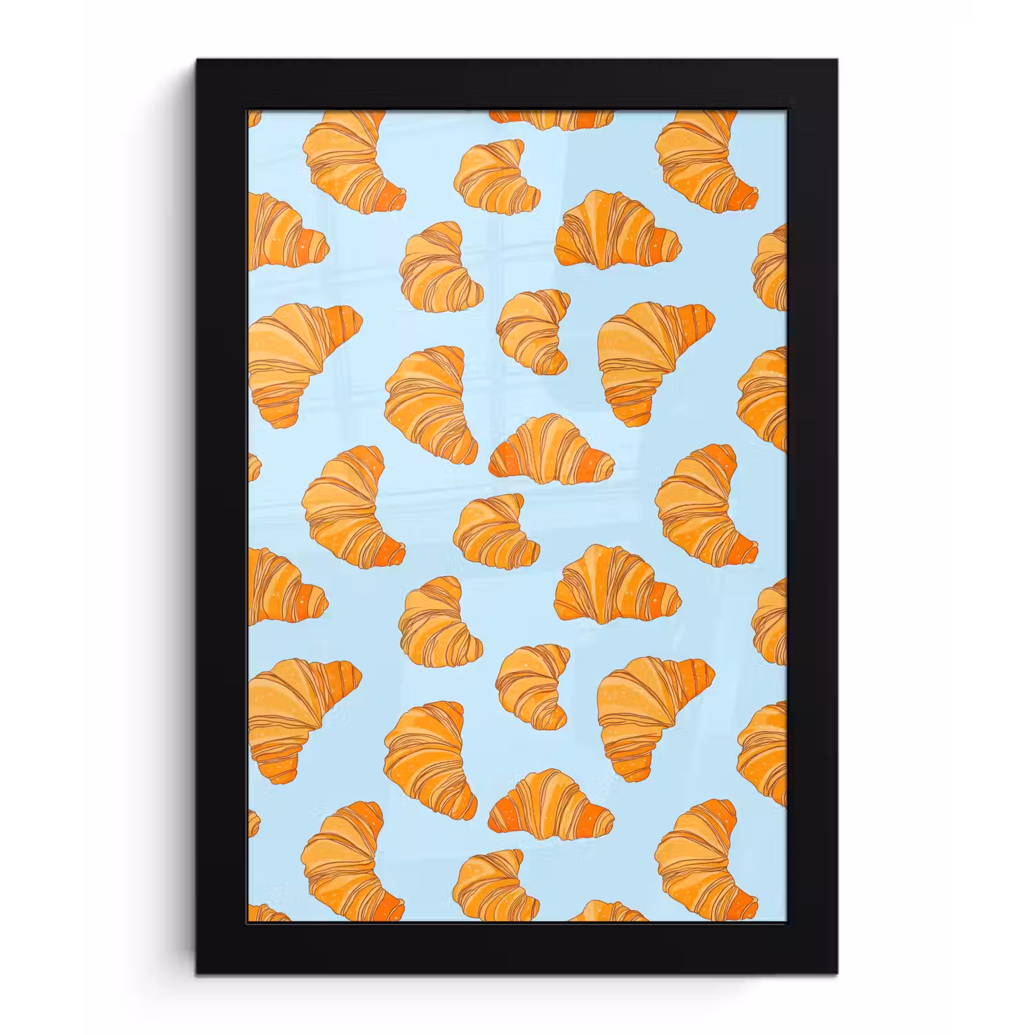 Croissant - Speels - Blauw fotolijst zwart zonder passe partout klein 224 -3d