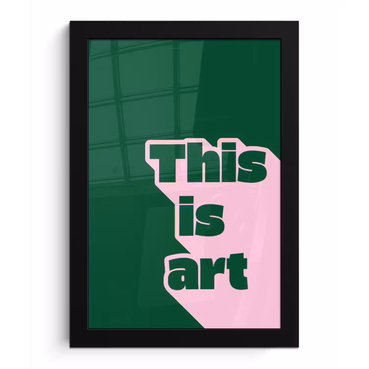 This is art - Schaduw - Roze fotolijst zwart zonder passe partout klein -3d