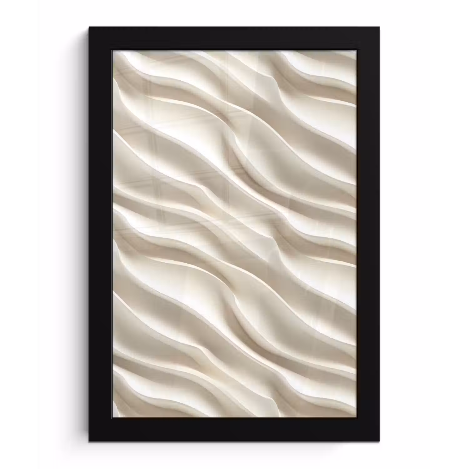 Diagonaal - Golven - Crème fotolijst zwart zonder passe partout klein 224 -3d
