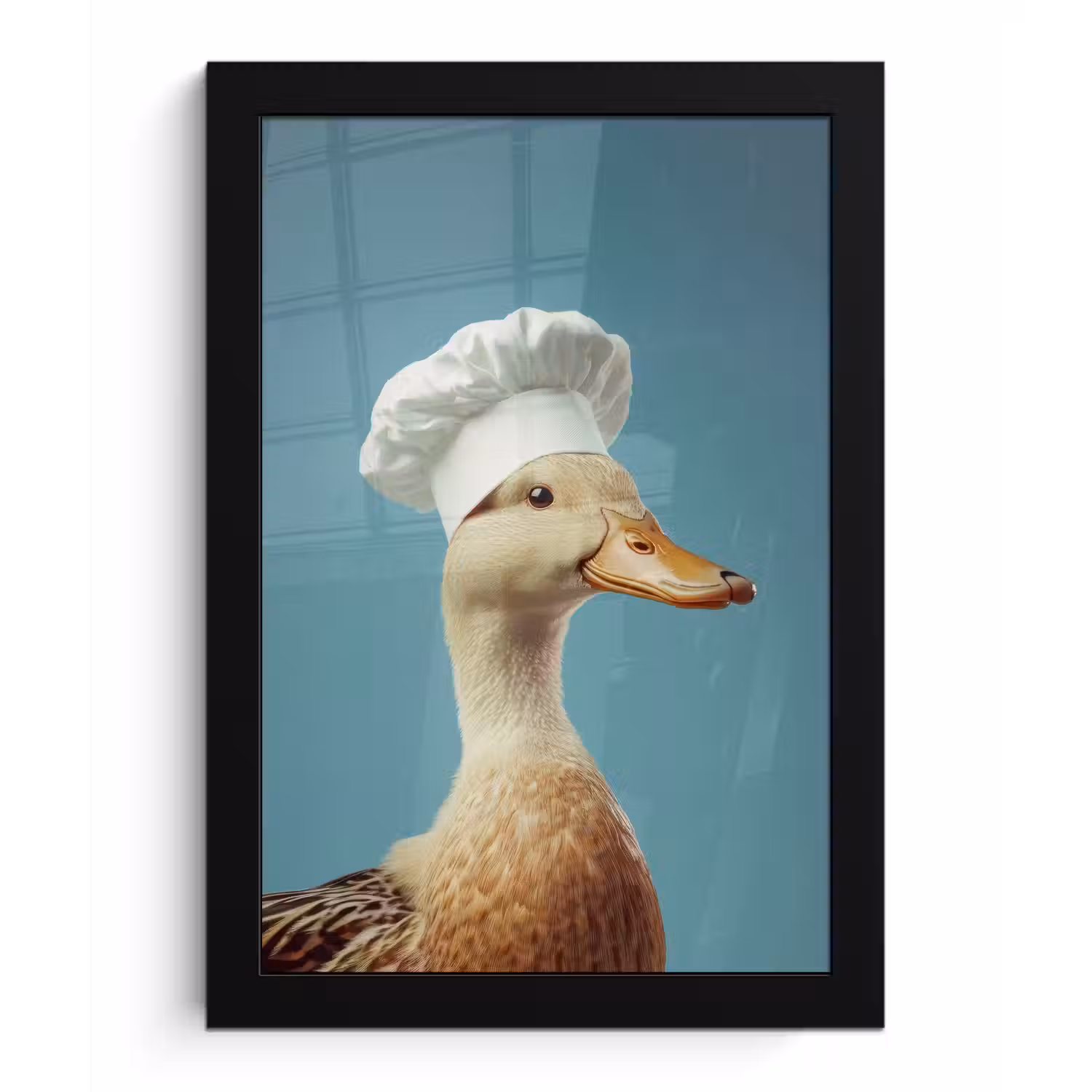 Eend - Koksmuts - Cute - Vogel fotolijst zwart zonder passe partout klein -3d