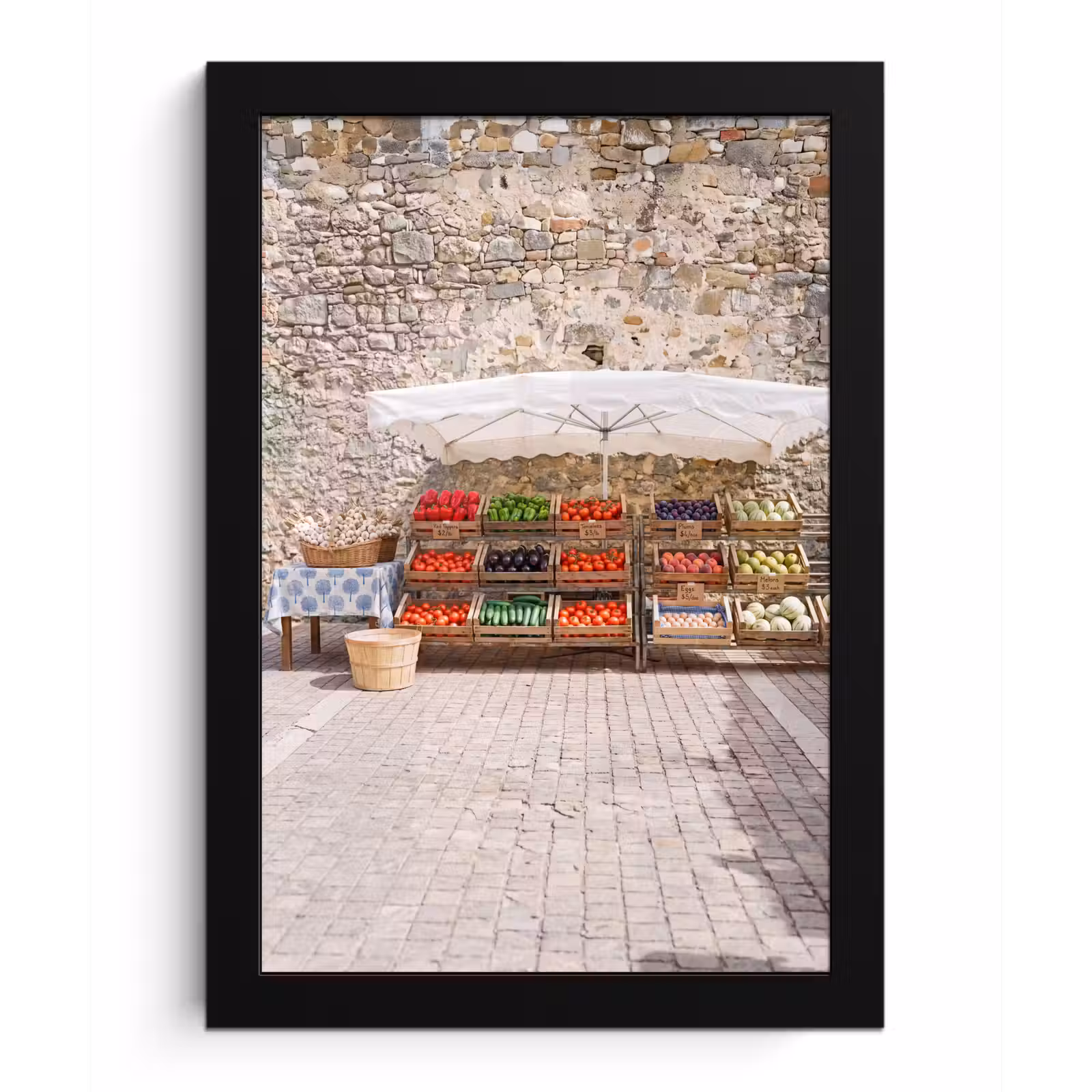 Bilder mit Rahmen - Essen – Markt – Frisch - Eten - Markt - Vers fotolijst zwart zonder passe partout klein