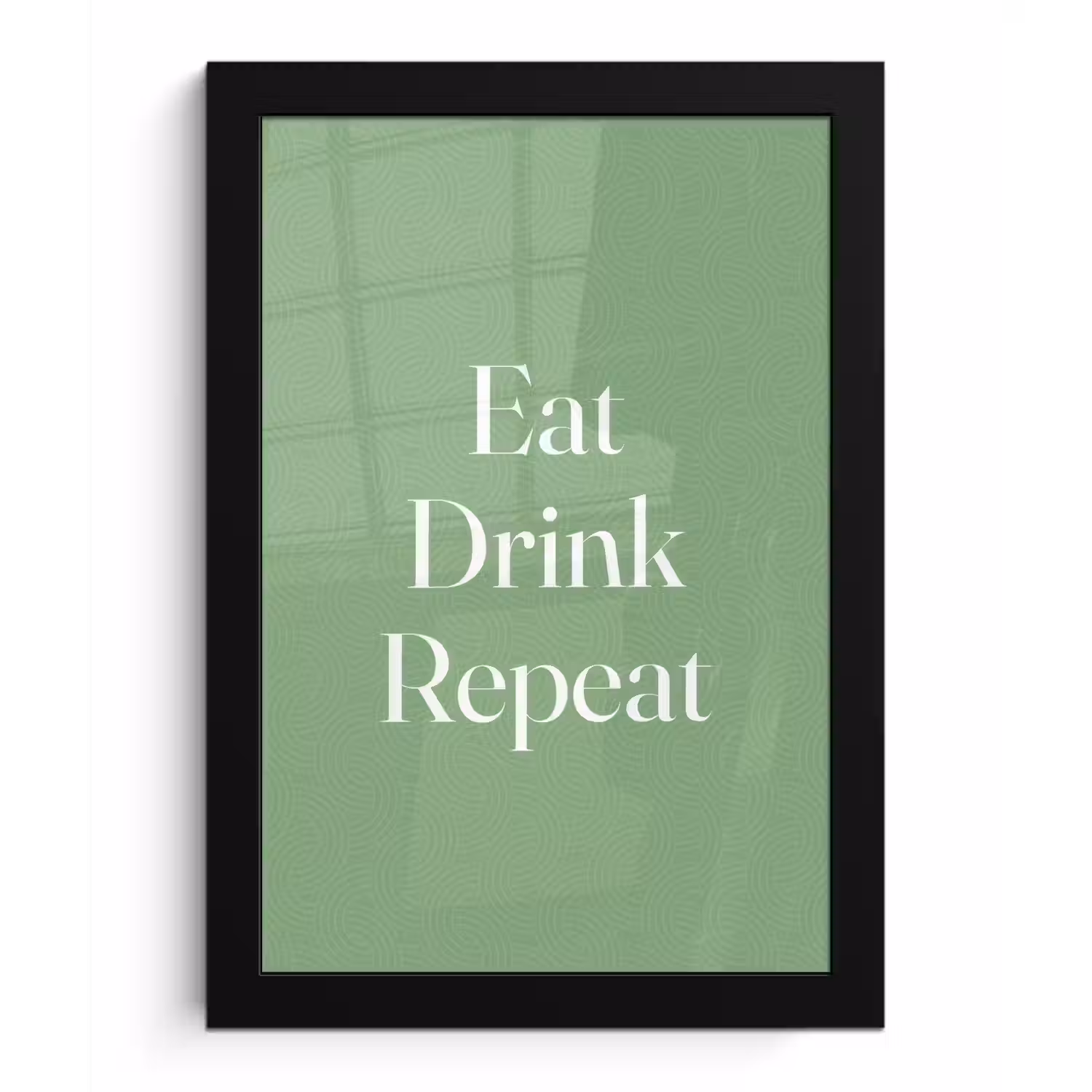 Eten - Drinken - Tekst - Mintgroen fotolijst zwart zonder passe partout klein -3d