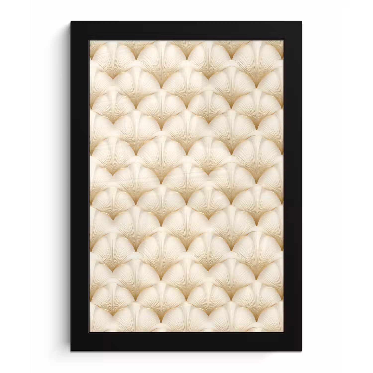 Waaier - Motief - Goud fotolijst zwart zonder passe partout klein 224 -3d