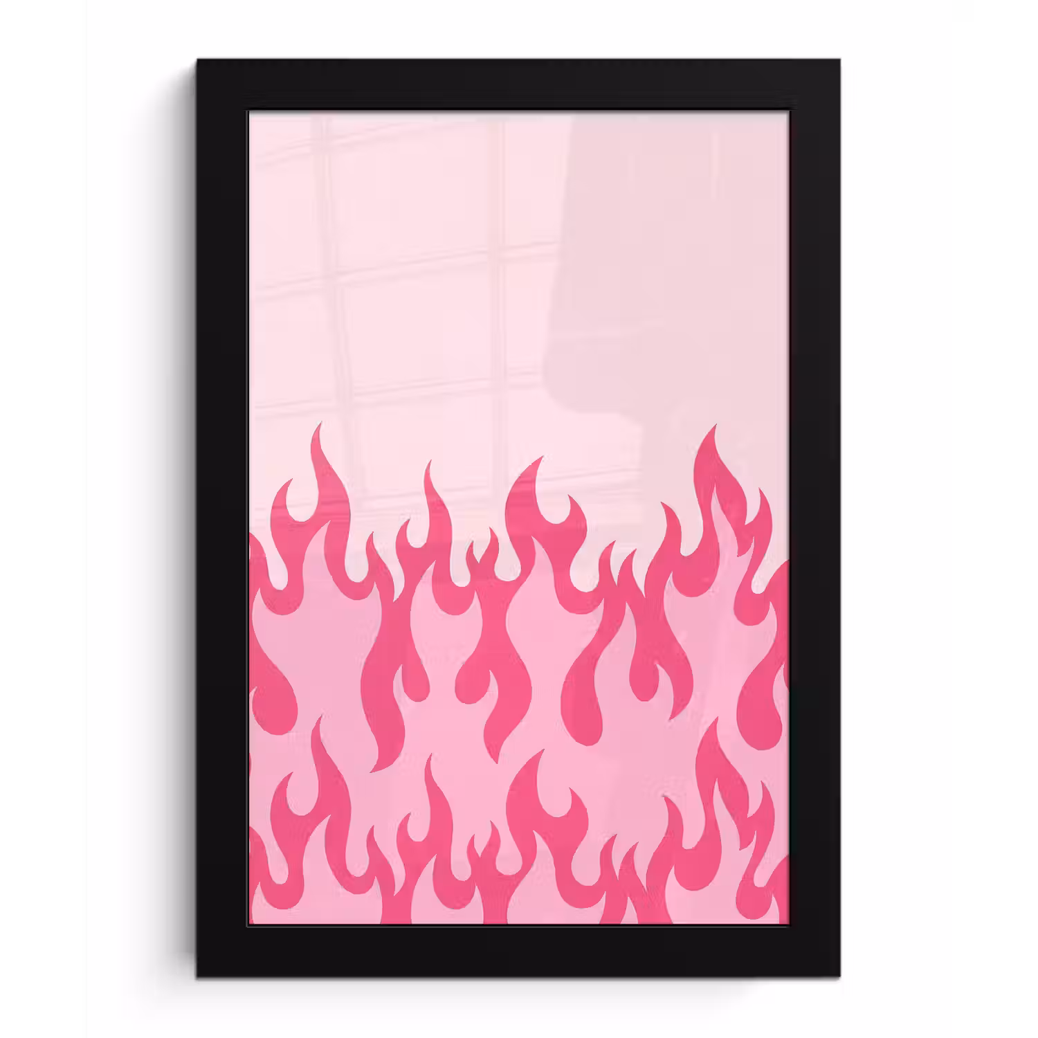 Vlammen - Patroon - Abstract - Modern - Roze fotolijst zwart zonder passe partout klein -3d