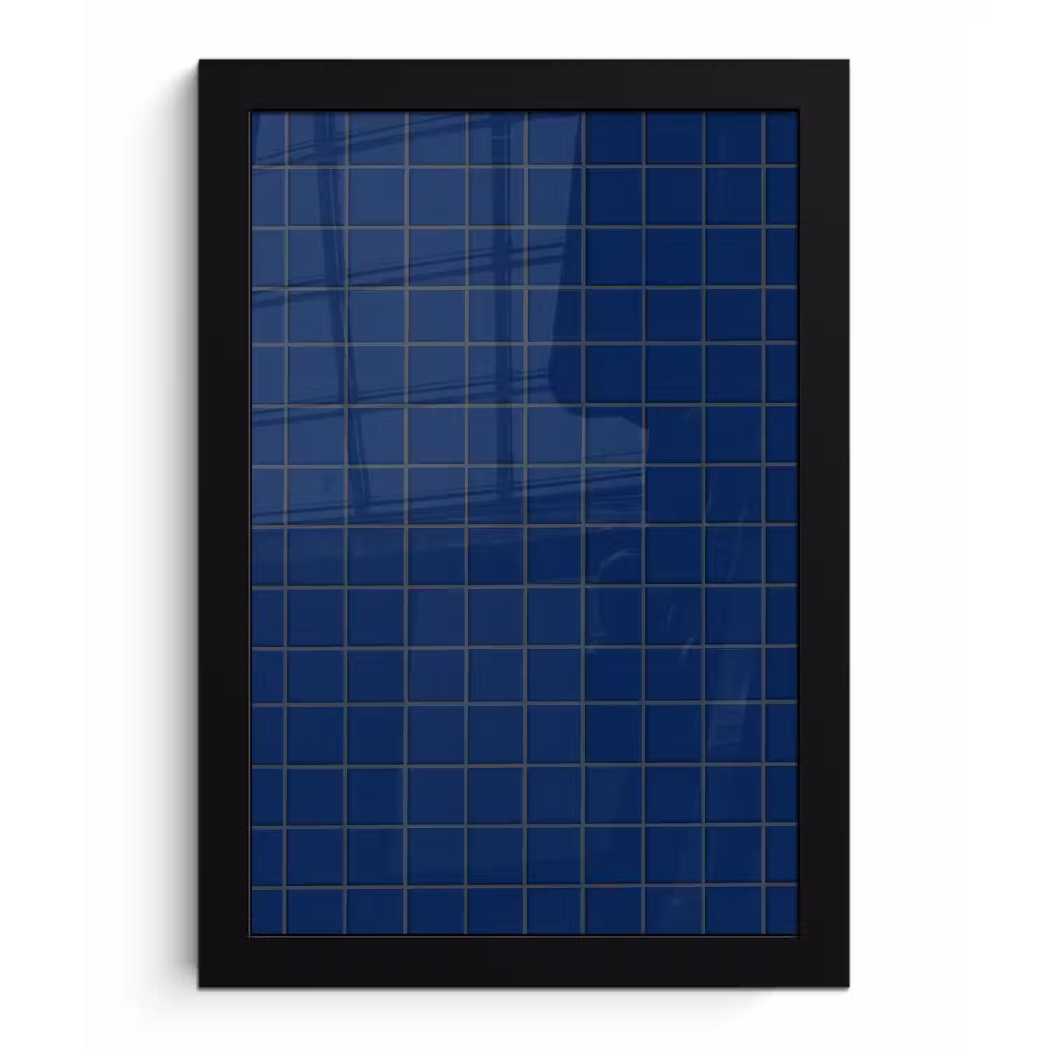Tegel - Patroon - Blauw fotolijst zwart zonder passe partout klein 224 -3d