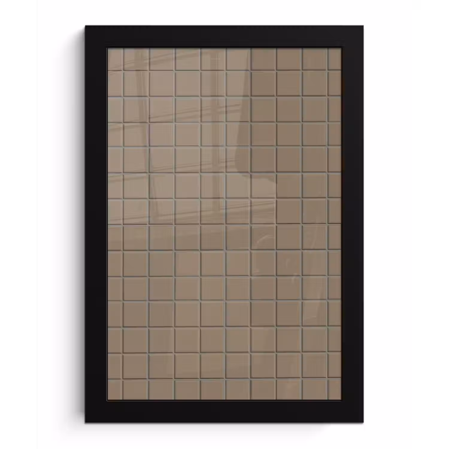 Tegel - Patroon - Taupe fotolijst zwart zonder passe partout klein 224 -3d