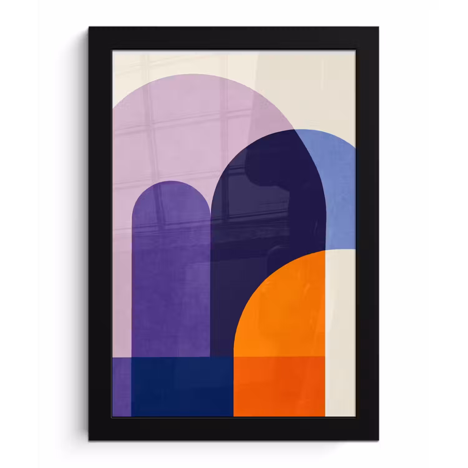 Vormen - Abstract - Grafisch - Oranje fotolijst zwart zonder passe partout klein -3d