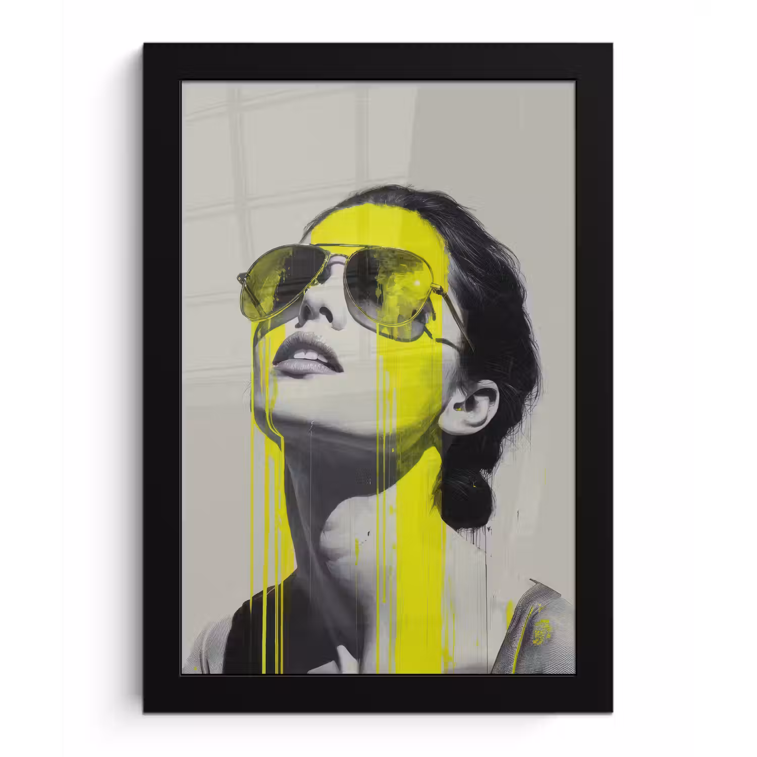 Vrouw - Bril - Verf fotolijst zwart zonder passe partout klein -3d