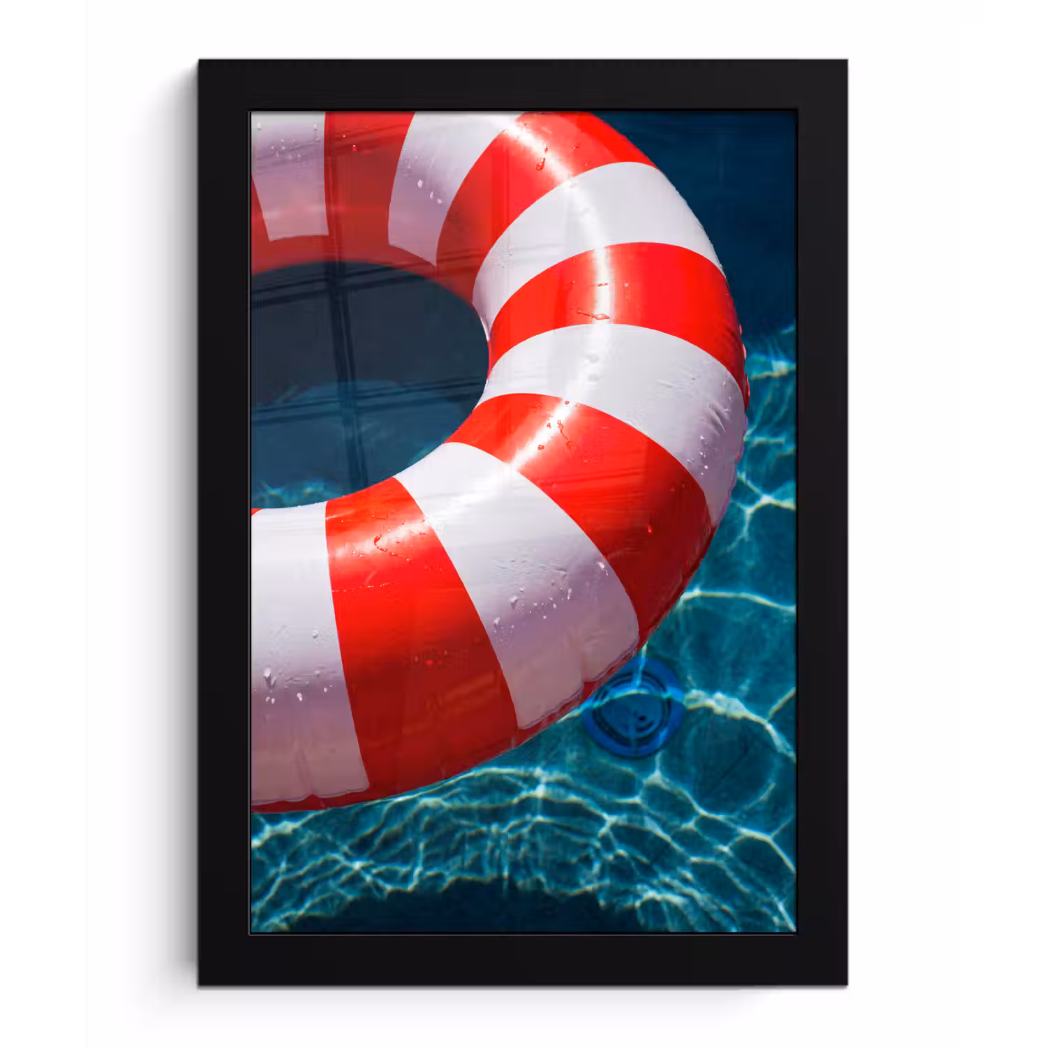 Recreatie - Water - Zomer - Rood - Wit fotolijst zwart zonder passe partout klein -3d