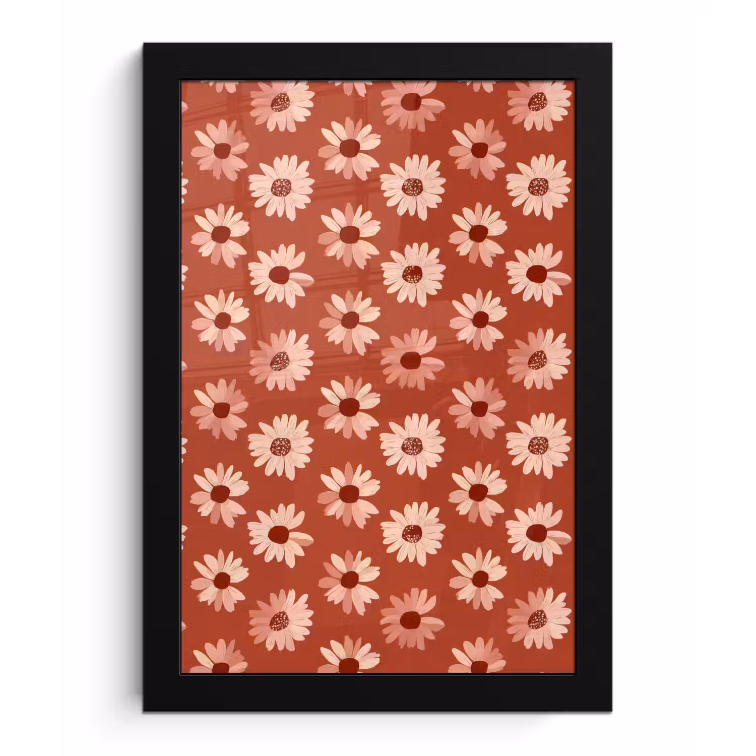 Madelief - Retro - Terracotta fotolijst zwart zonder passe partout klein 224 -3d