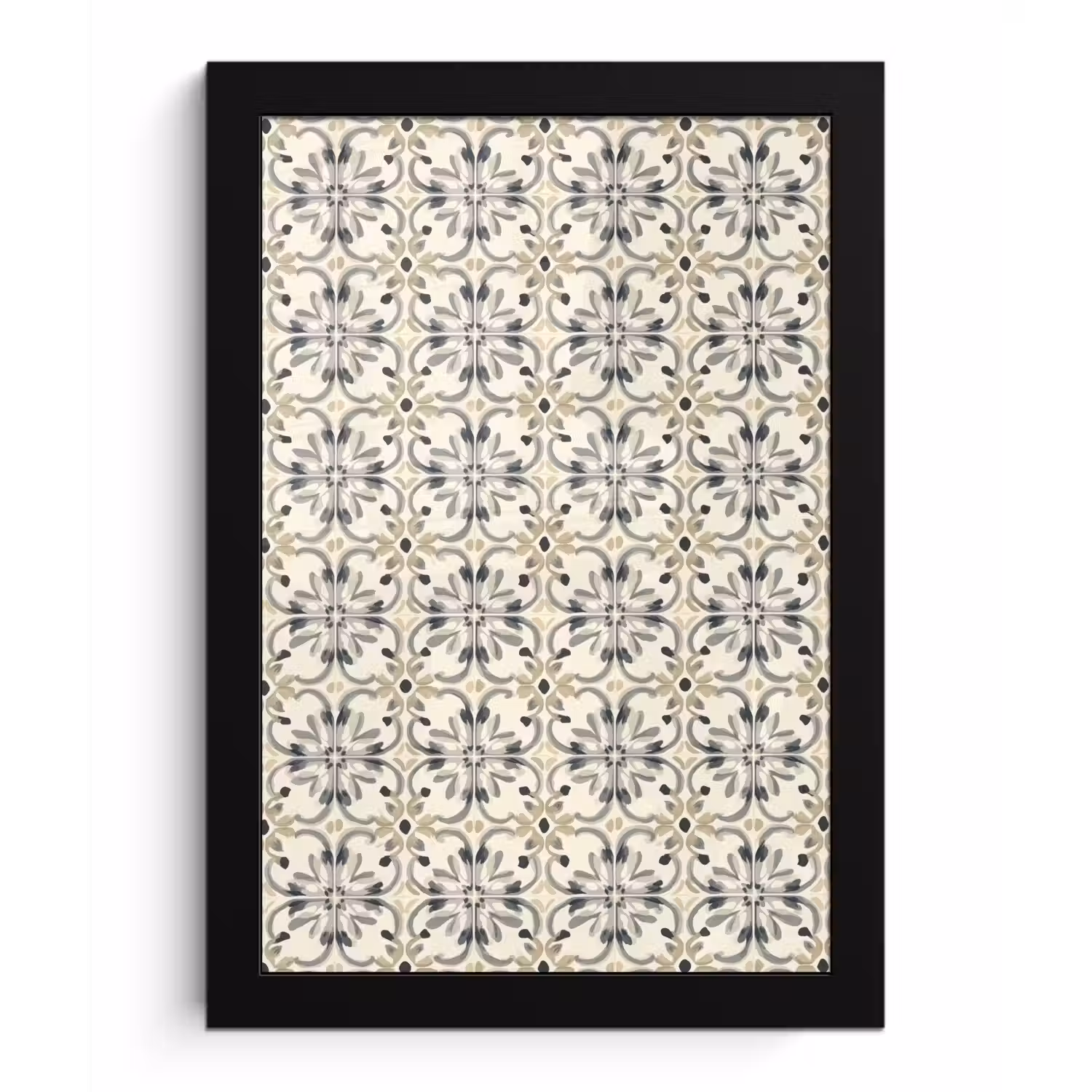 Floraal - Patroon - Kleurrijk fotolijst zwart zonder passe partout klein 224 -3d