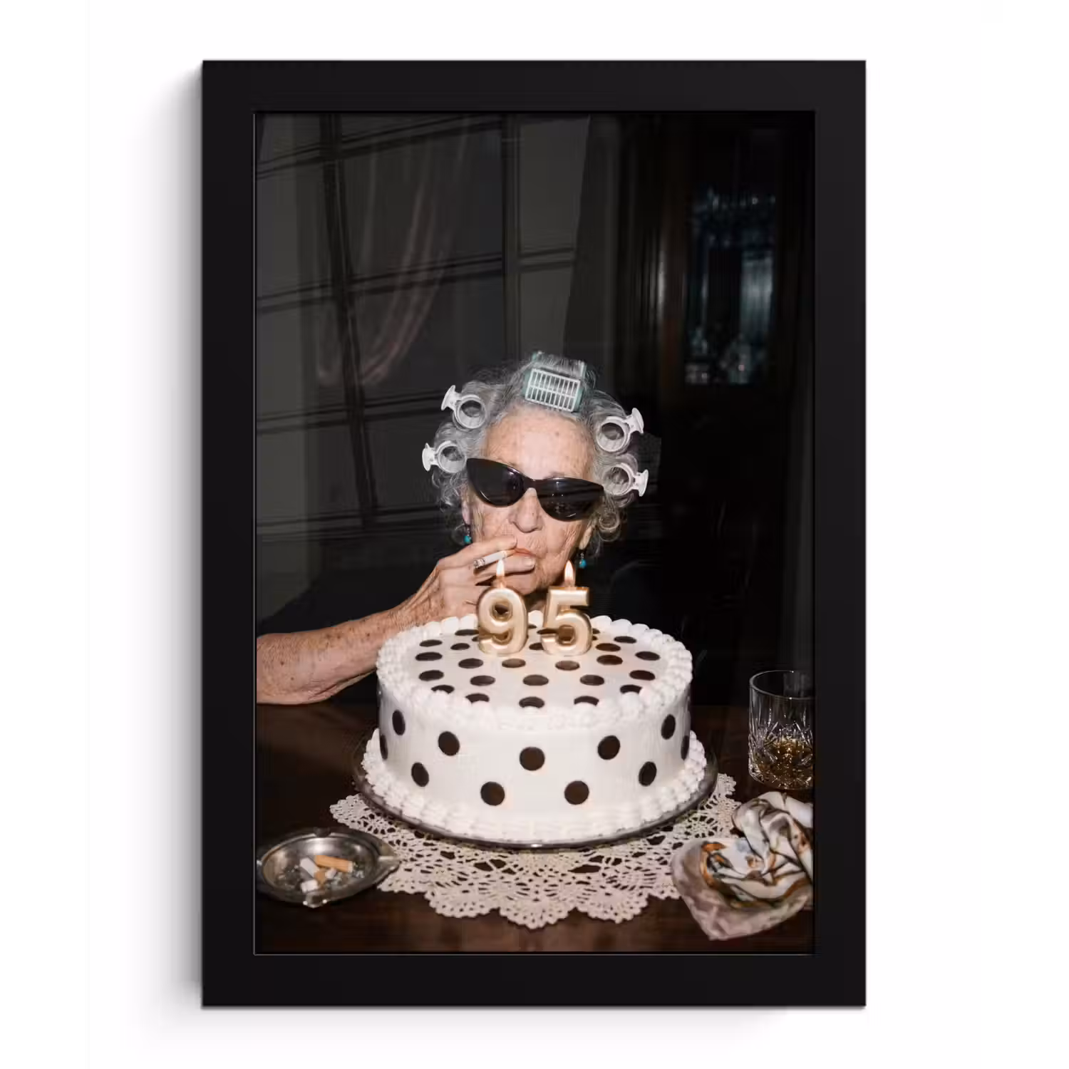 Verjaardag - Krulspeld - Oma fotolijst zwart zonder passe partout klein -3d