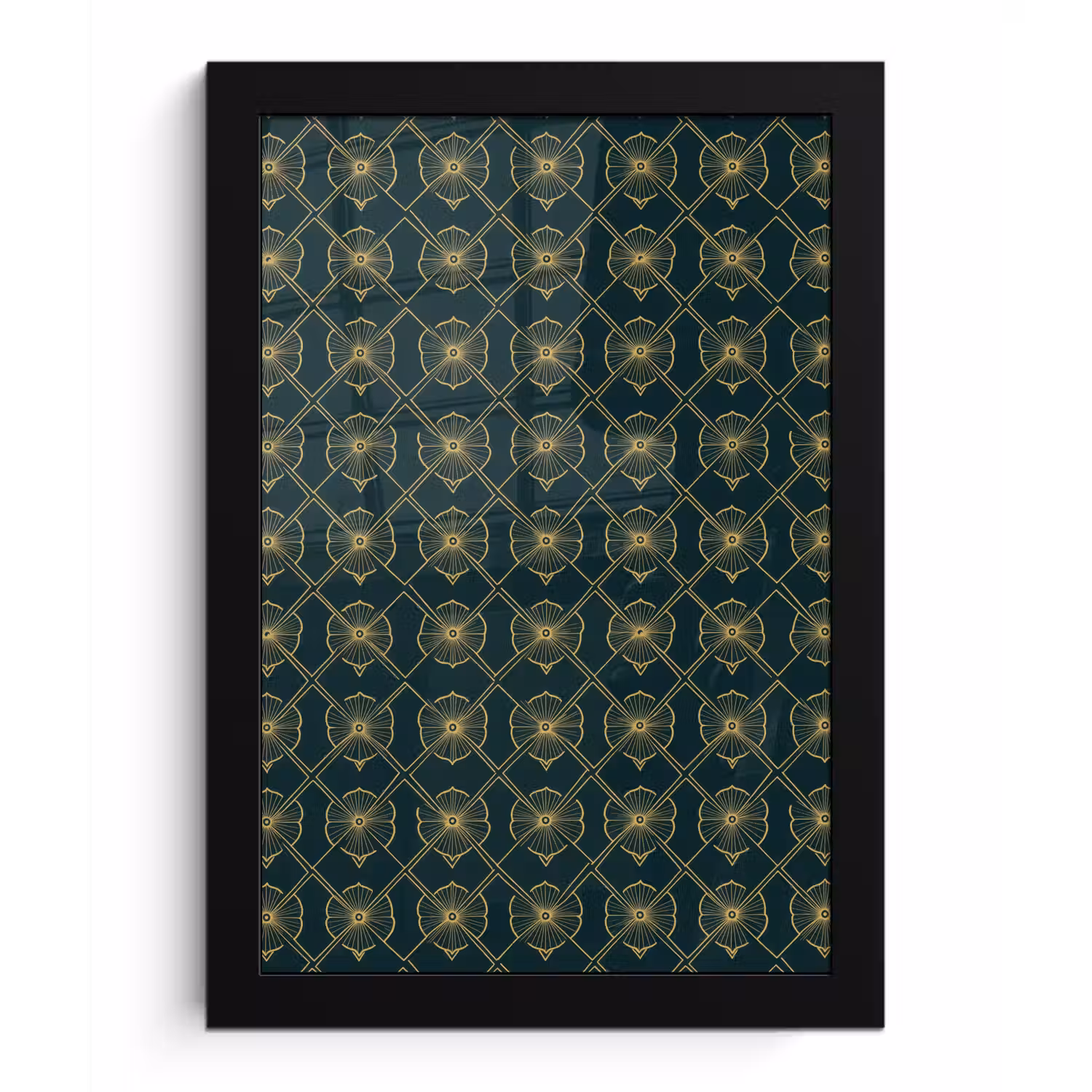 Geometrisch - Elegant - Groen fotolijst zwart zonder passe partout klein 224 -3d