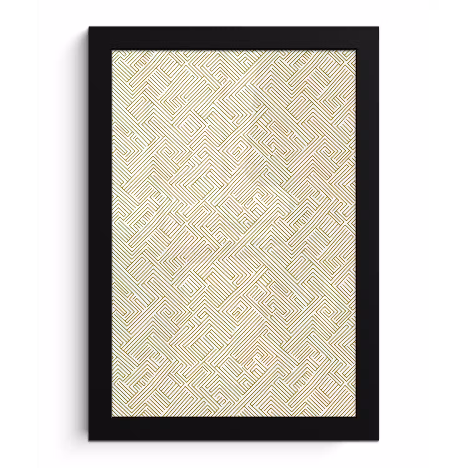 Geometrisch - Lijnen - Groen fotolijst zwart zonder passe partout klein 224 -3d