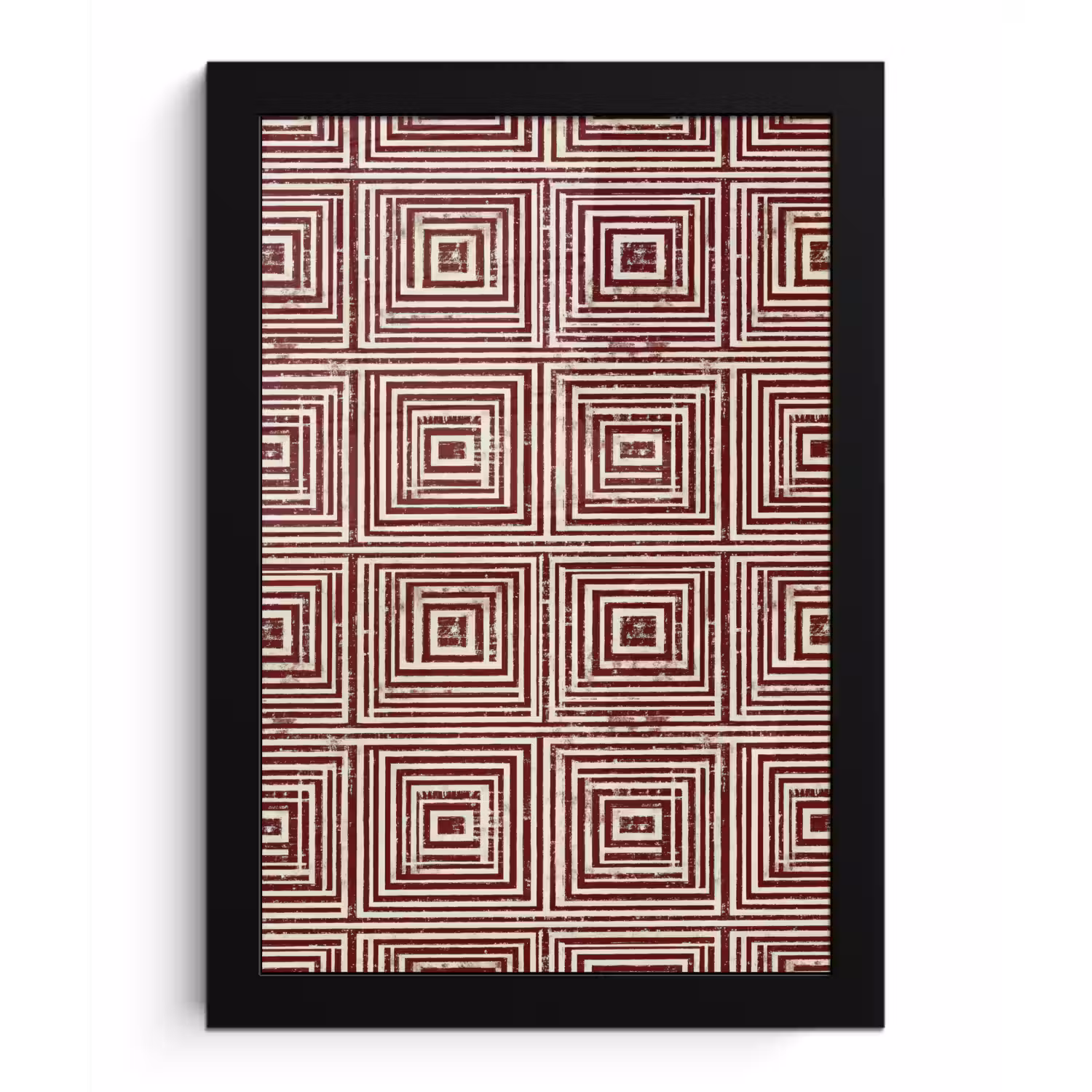 Geometrisch - Patroon - Rood fotolijst zwart zonder passe partout klein 224 -3d