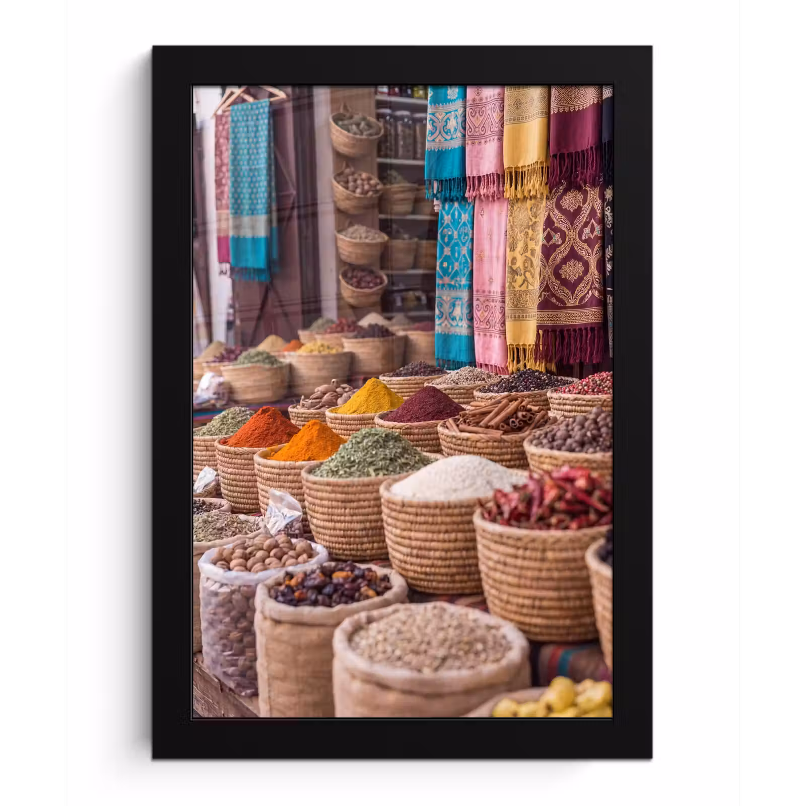Bilder mit Rahmen - Gewürze – Körbe – Orientalisch - Kruiden - Manden - Oosters fotolijst zwart zonder passe partout klein