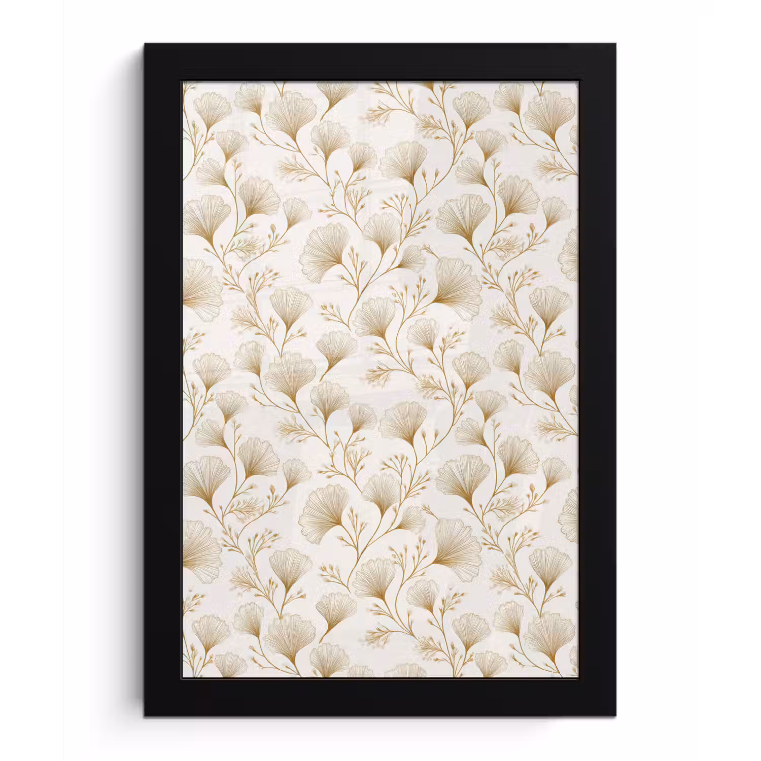 Ginkgo - Takken - Goud fotolijst zwart zonder passe partout klein 224 -3d