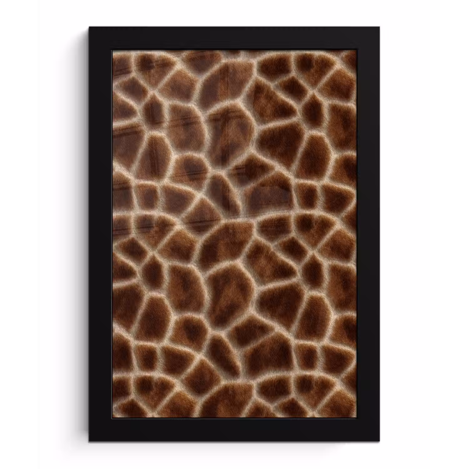 Giraf - Bruin - Vacht fotolijst zwart zonder passe partout klein 224 -3d