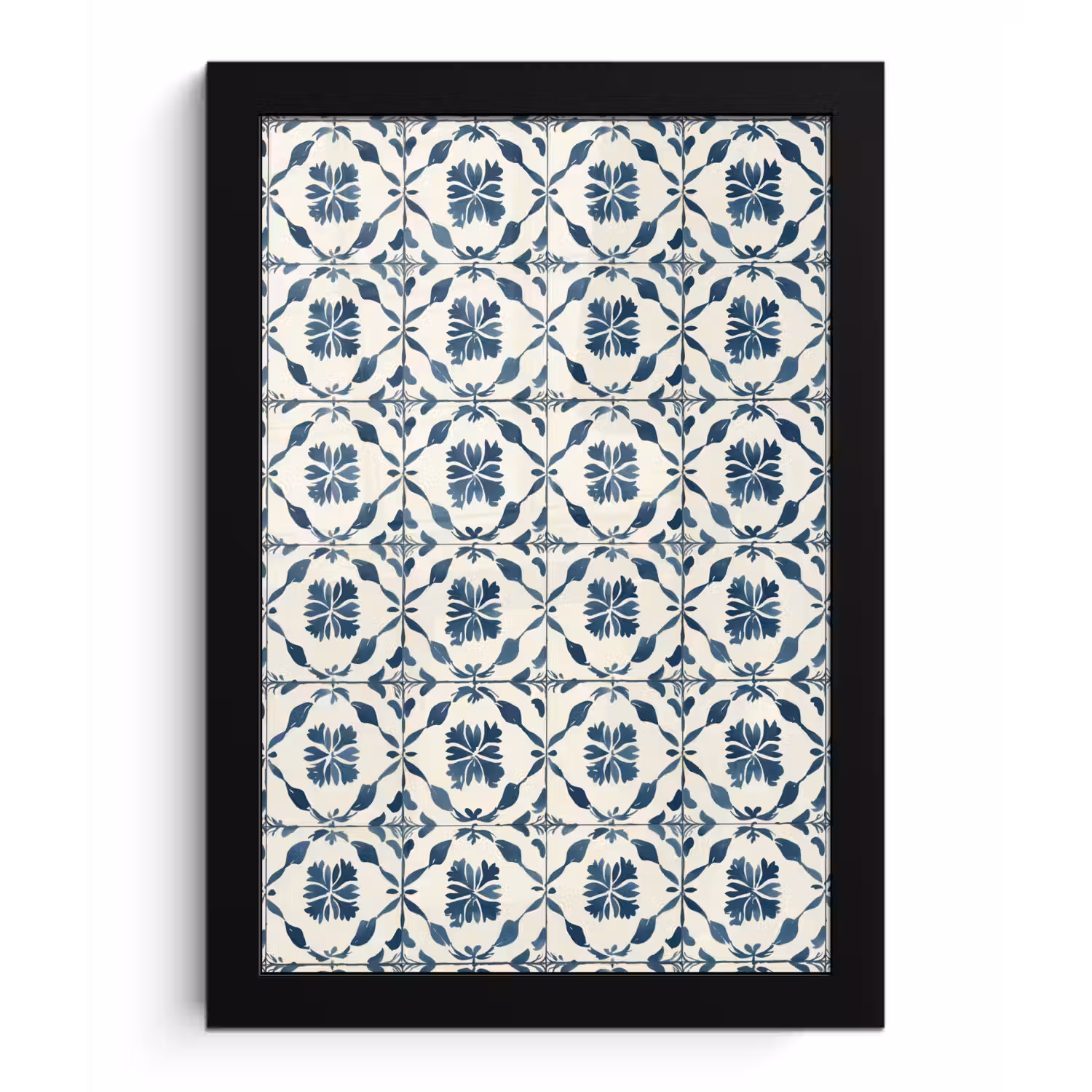 Grafisch - Tegel - Blauw fotolijst zwart zonder passe partout klein 224 -3d