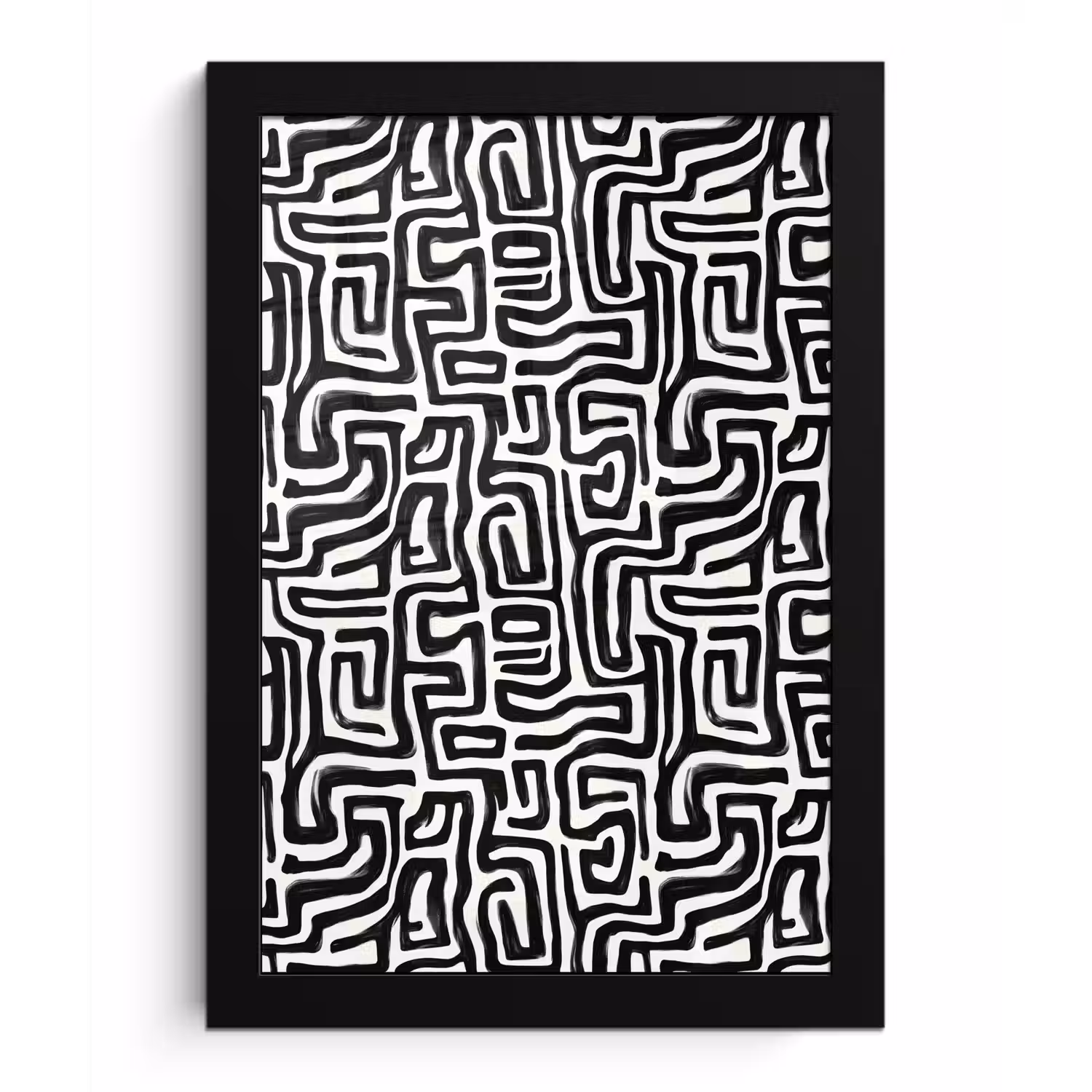 Grafisch - Lijnen - Zwart - Wit fotolijst zwart zonder passe partout klein 224 -3d