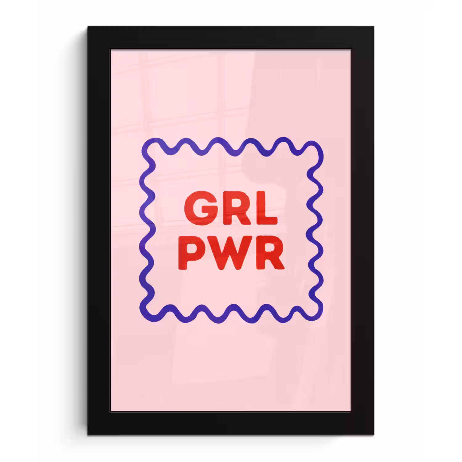 Grl pwr - Roze - Kader fotolijst zwart zonder passe partout klein -3d